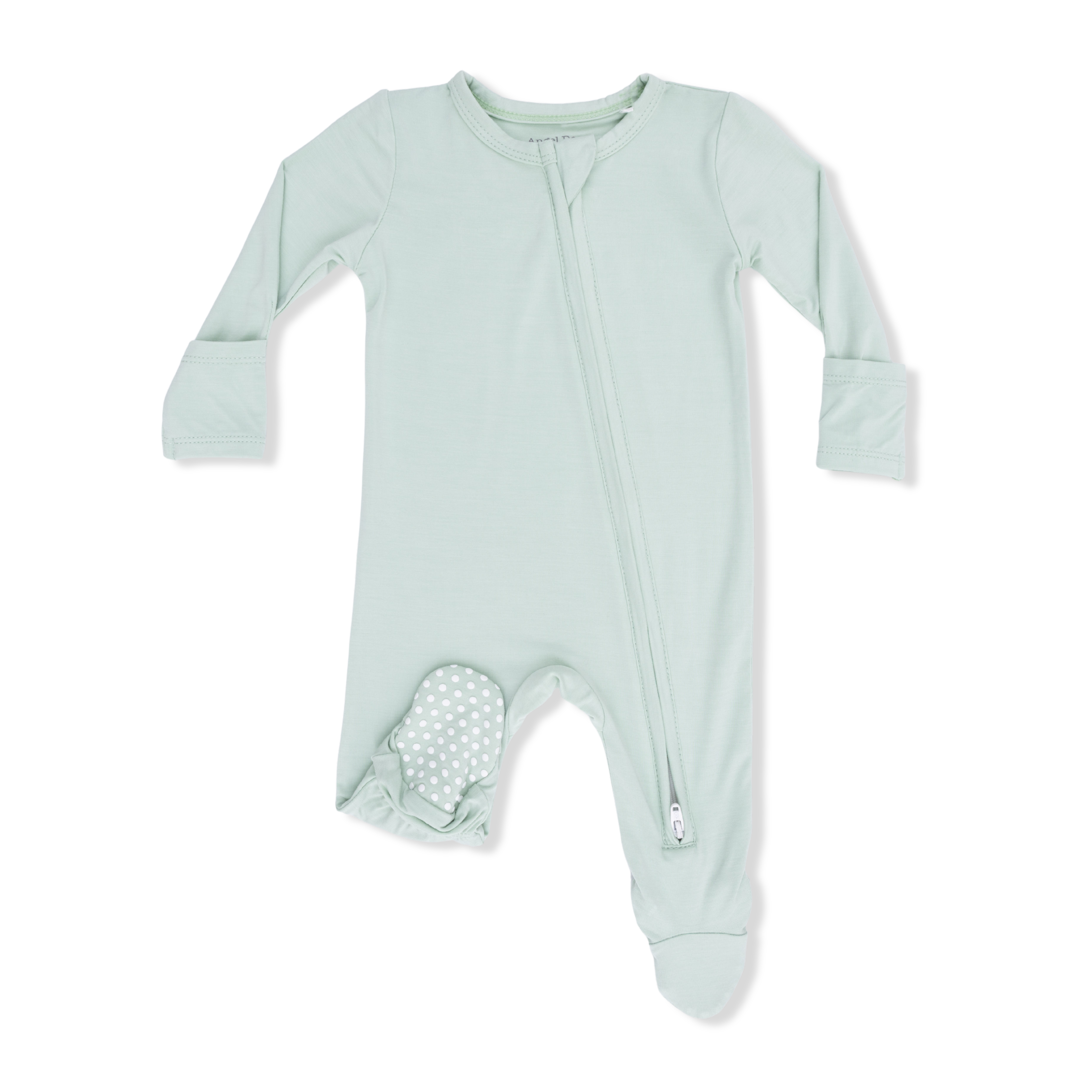 Solid Cameo Green - 2 Way Zipper Footie