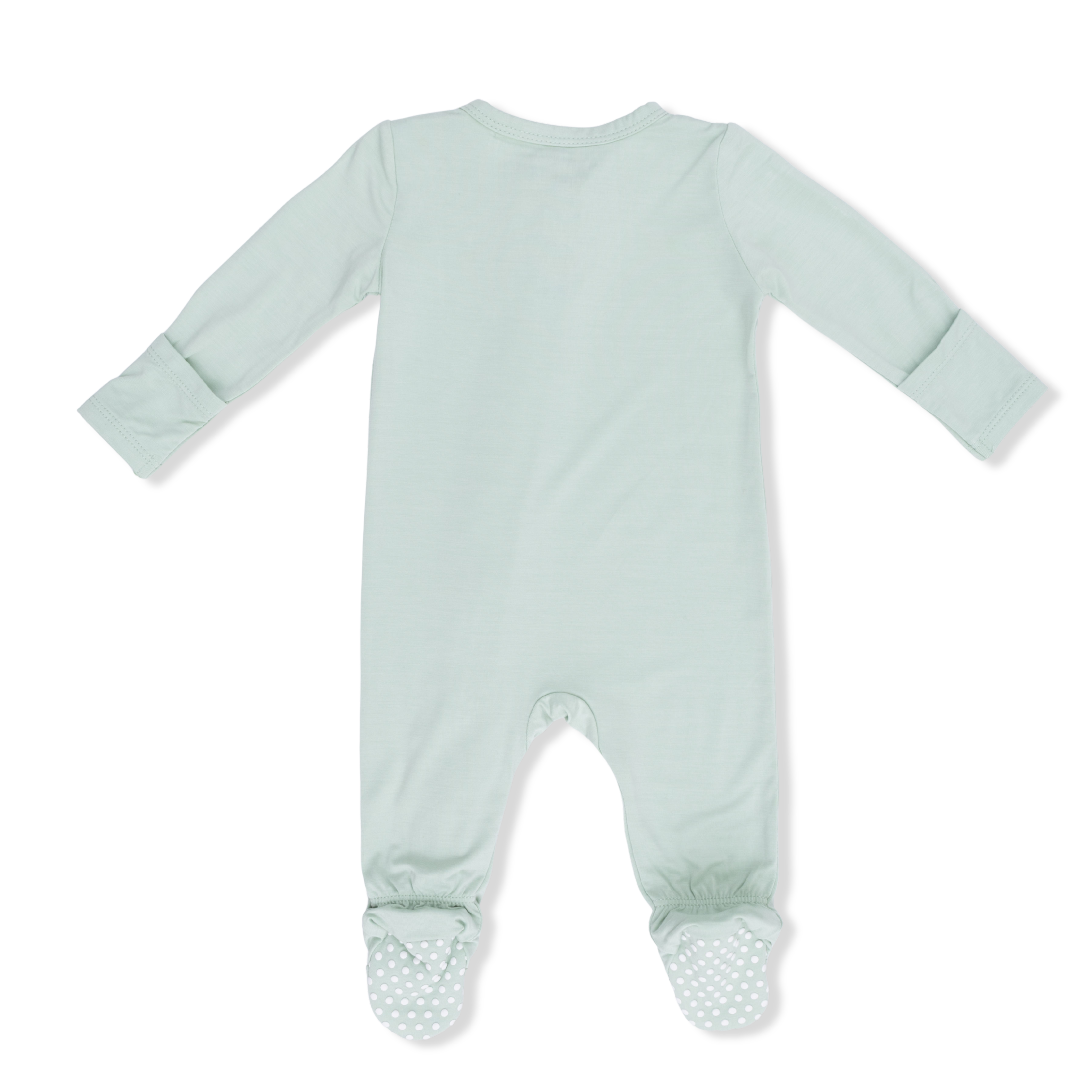 Solid Cameo Green - 2 Way Zipper Footie