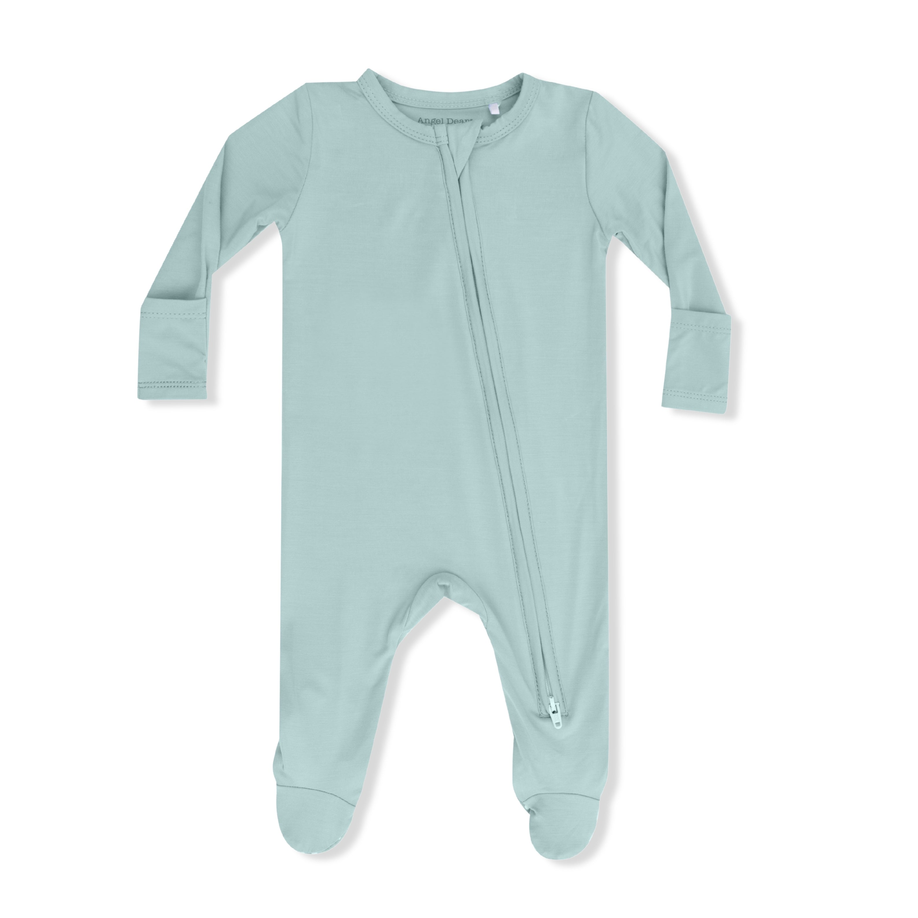 Solid Misty Blue - 2 Way Zipper Footie