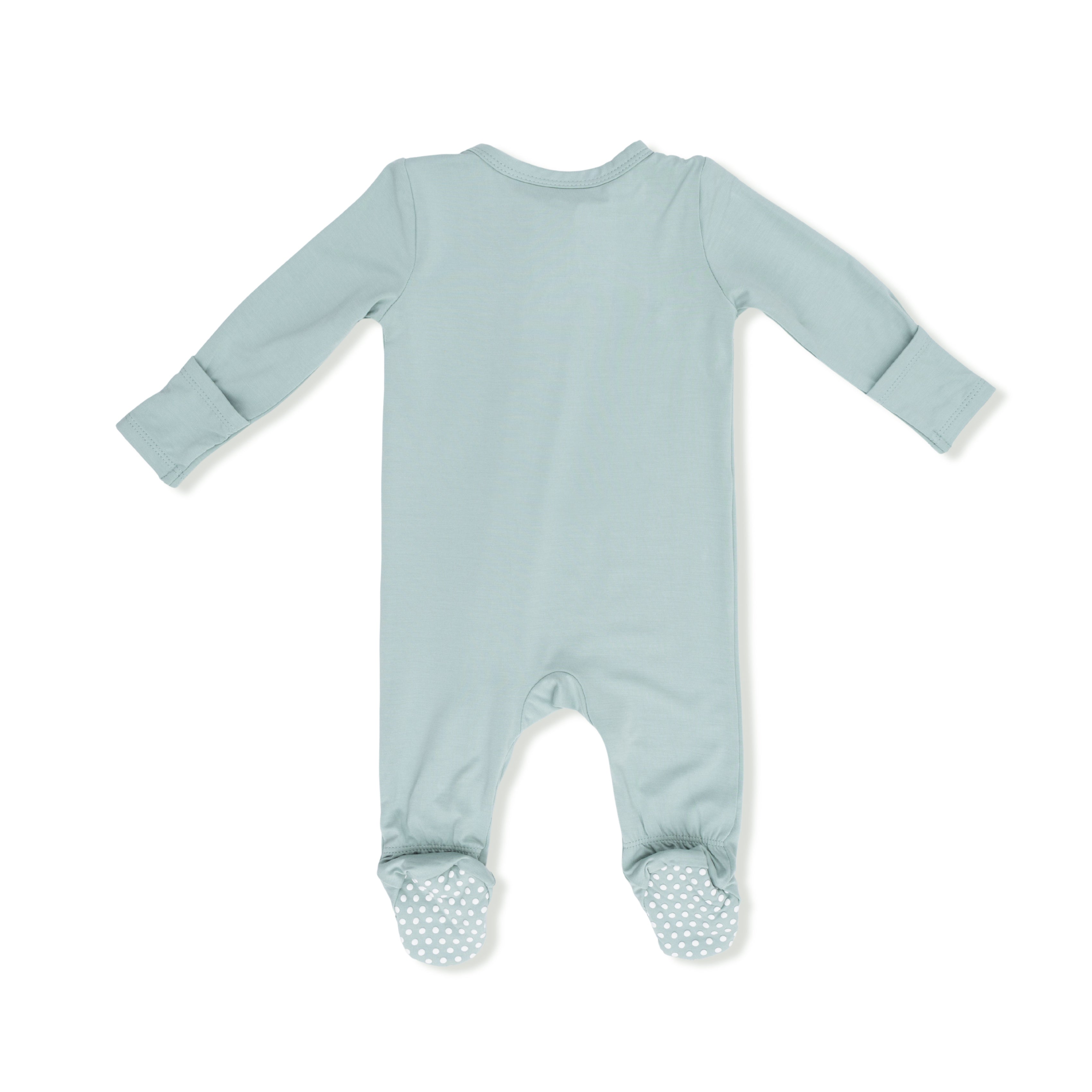 Solid Misty Blue - 2 Way Zipper Footie