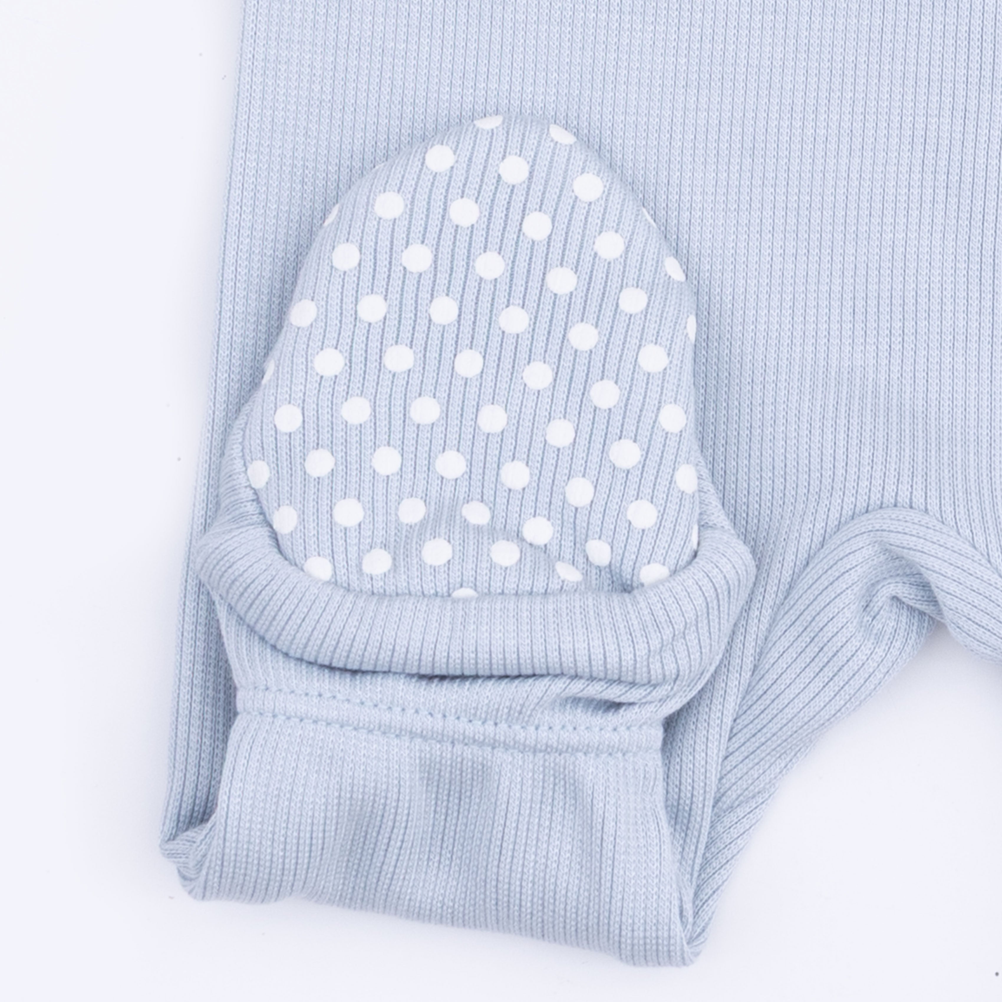 Solid Niagara Mist Rib - 2 Way Zipper Footie