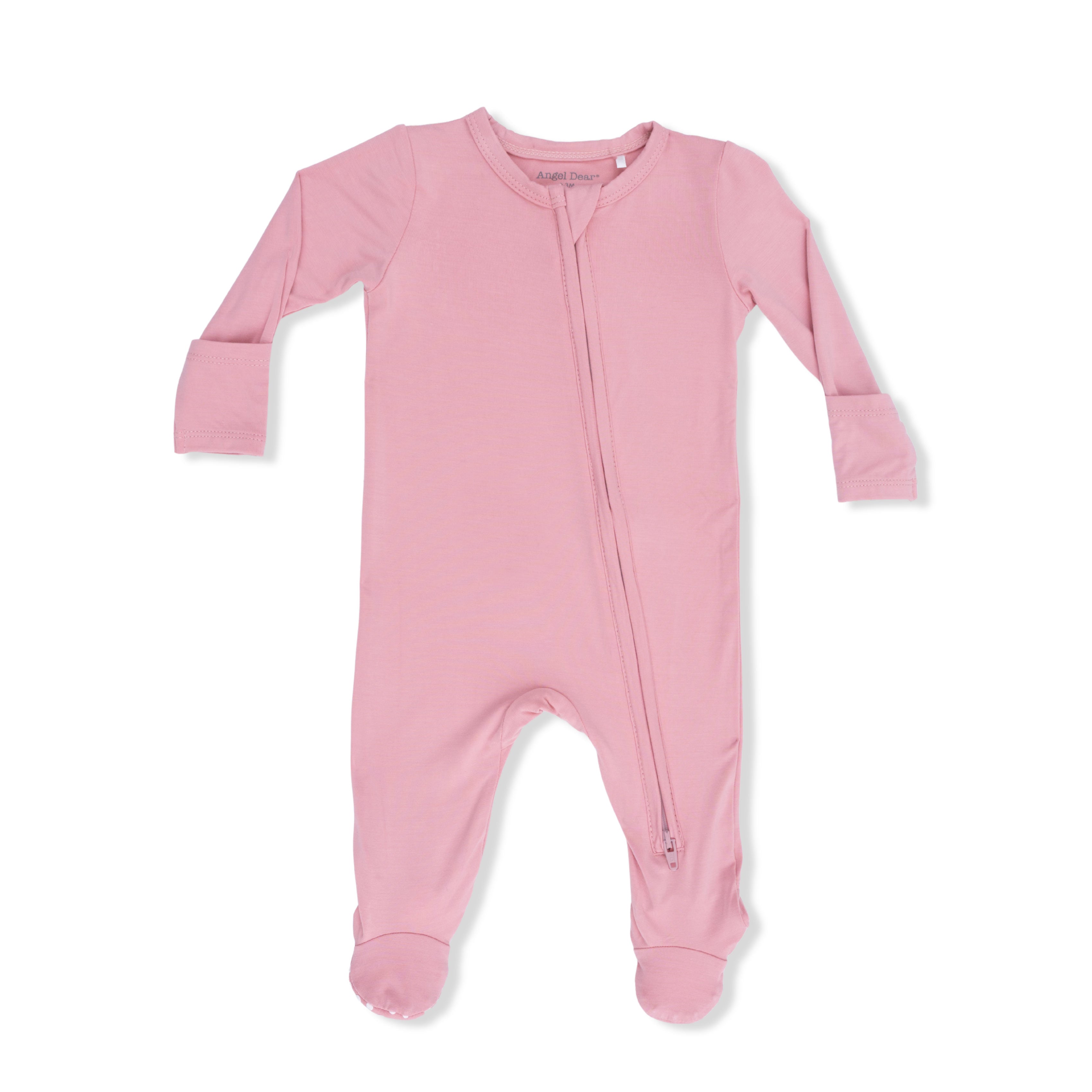 Solid Rose Elegance - 2 Way Zipper Footie