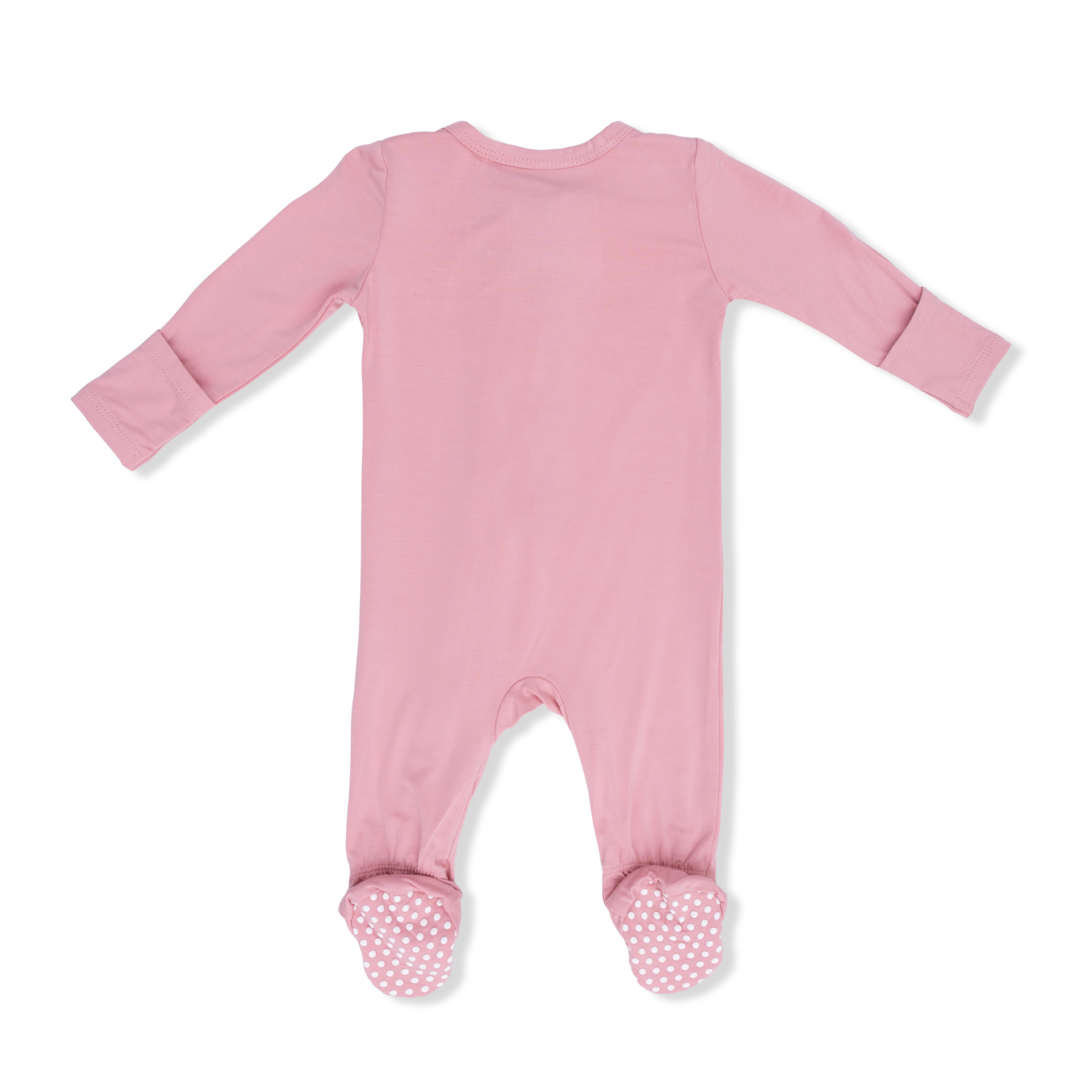 Solid Rose Elegance - 2 Way Zipper Footie