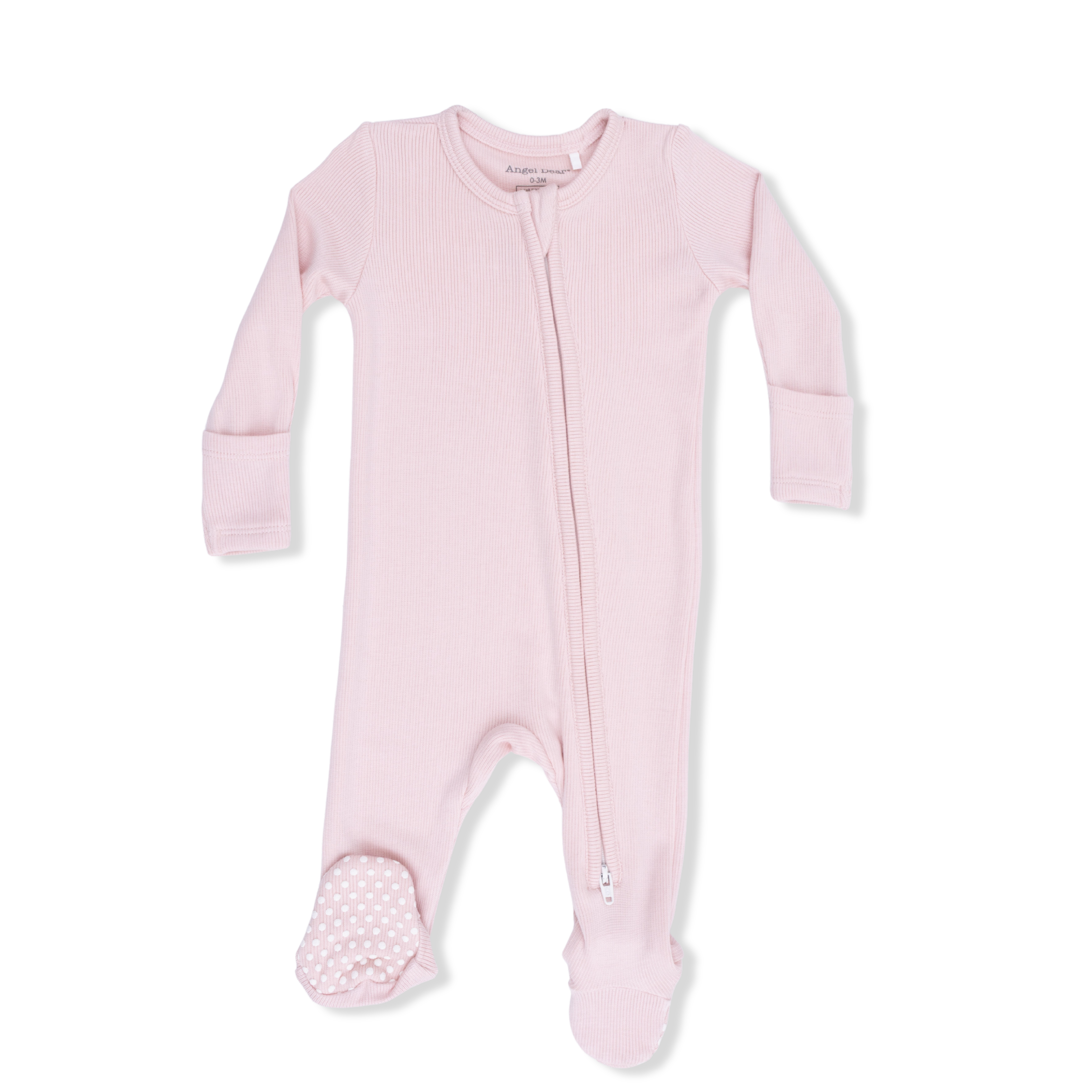 Solid Veiled Pink - 2 Way Zipper Footie