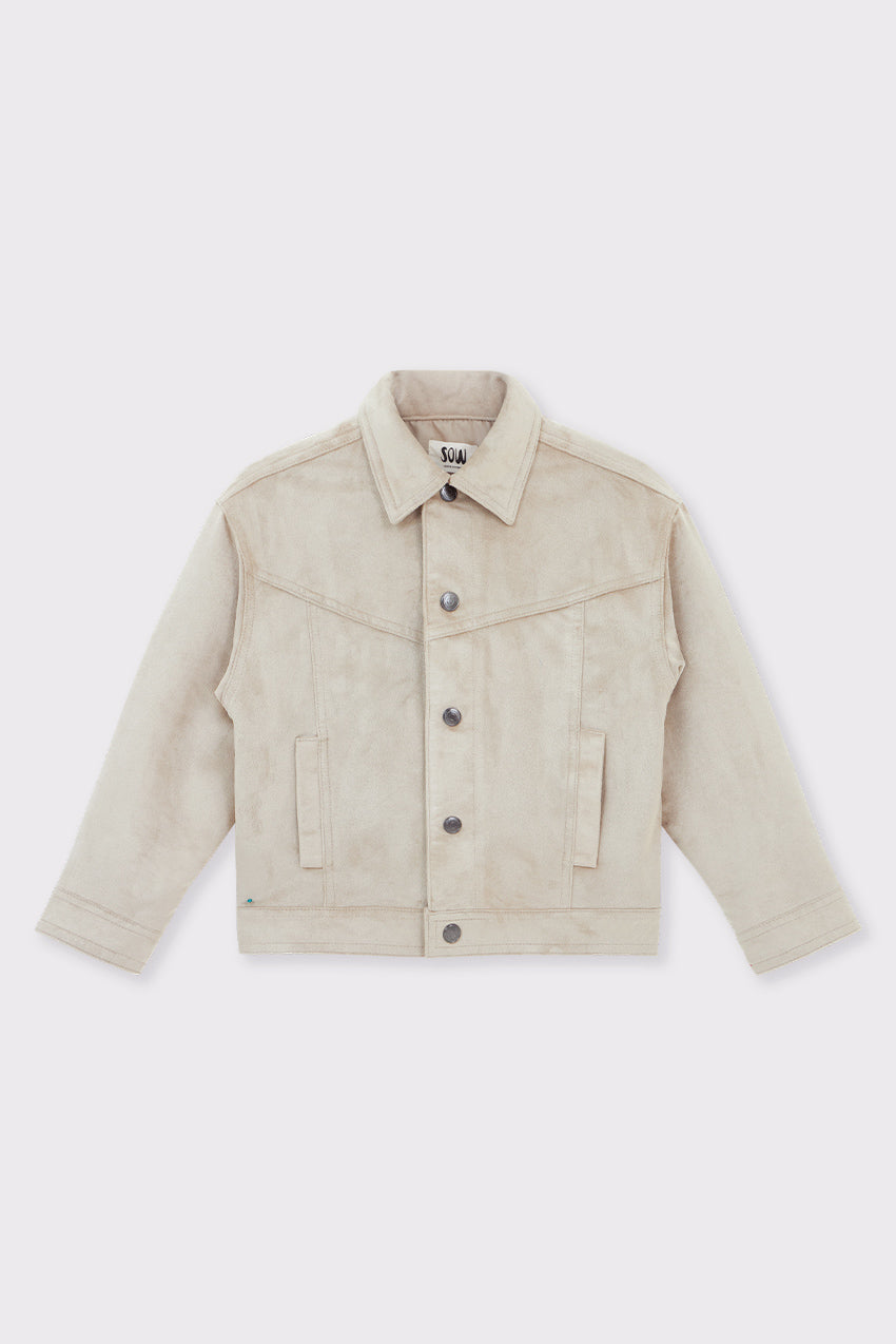 Faux Suede Trucker Jacket