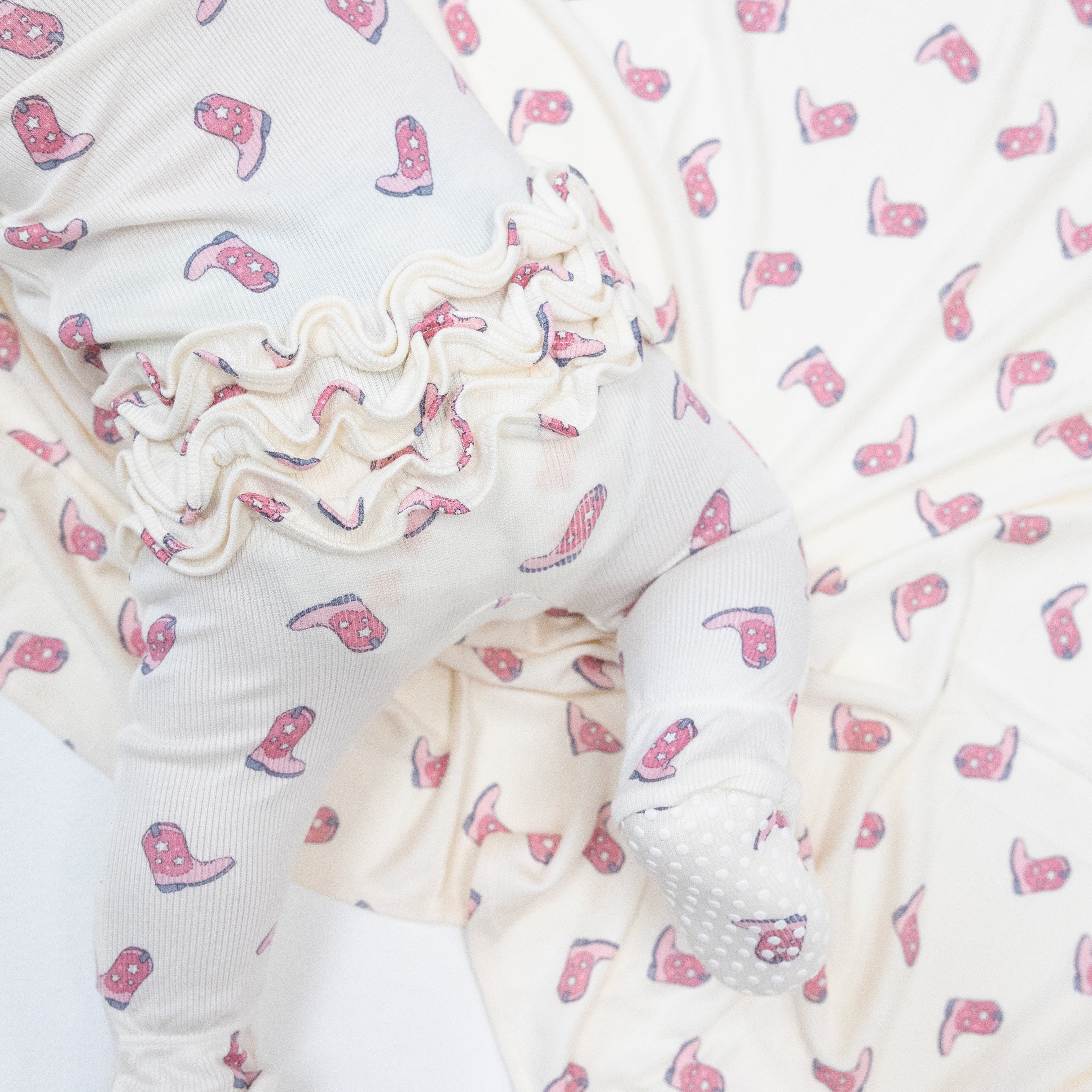 2 Way Zipper Ruffle Back Footie