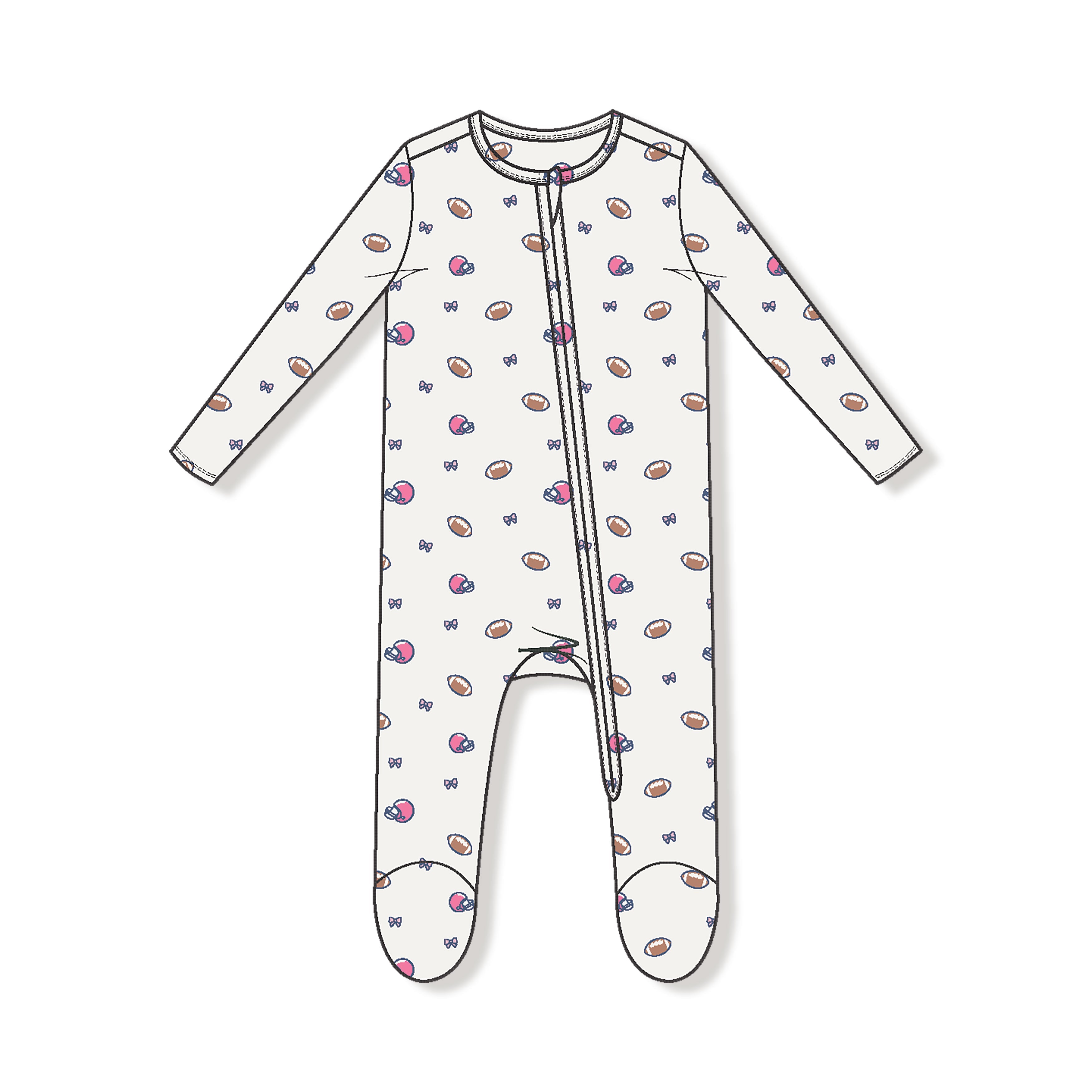 2 Way Zipper Ruffle Back Footie