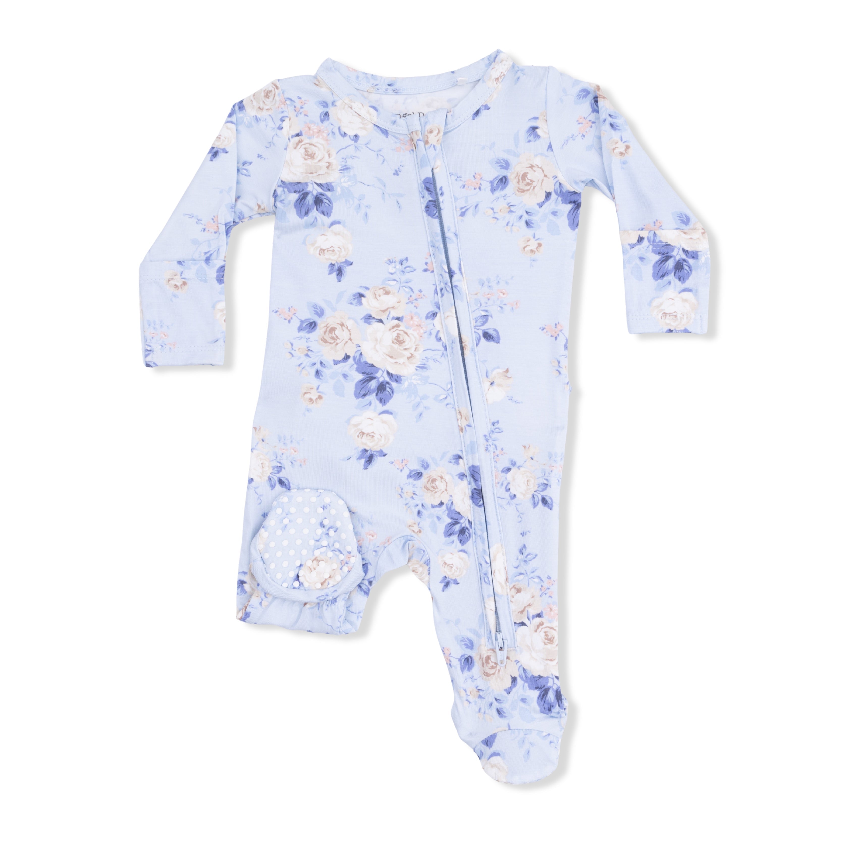 Ashley Rose Floral - 2 Way Ruffle Back Zipper Footie