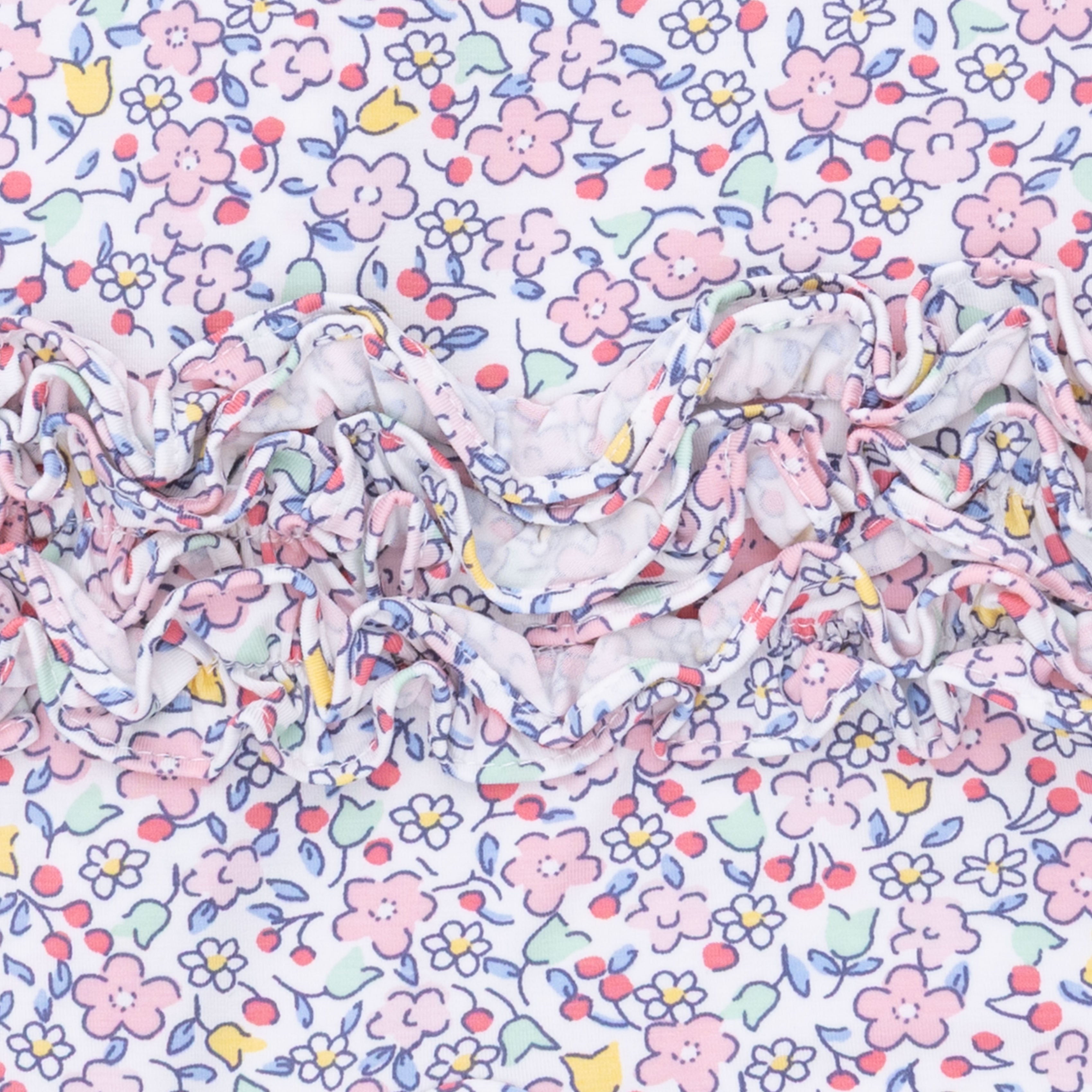 Elizabeth's Garden -2 Way Ruffle Back Zipper Footie & Swaddle Blanket Set