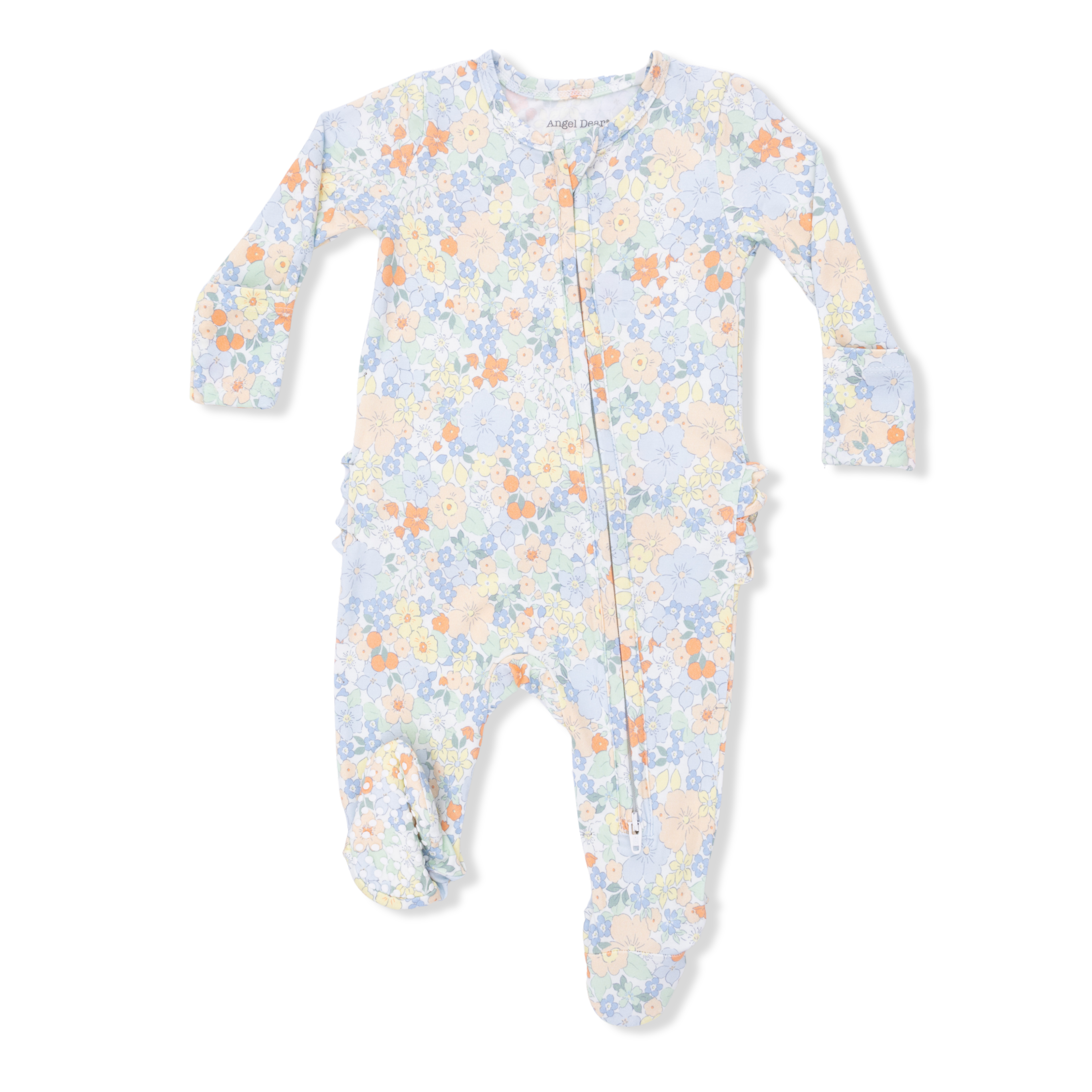 Georgia Floral - 2 Way Ruffle Back Zipper Footie