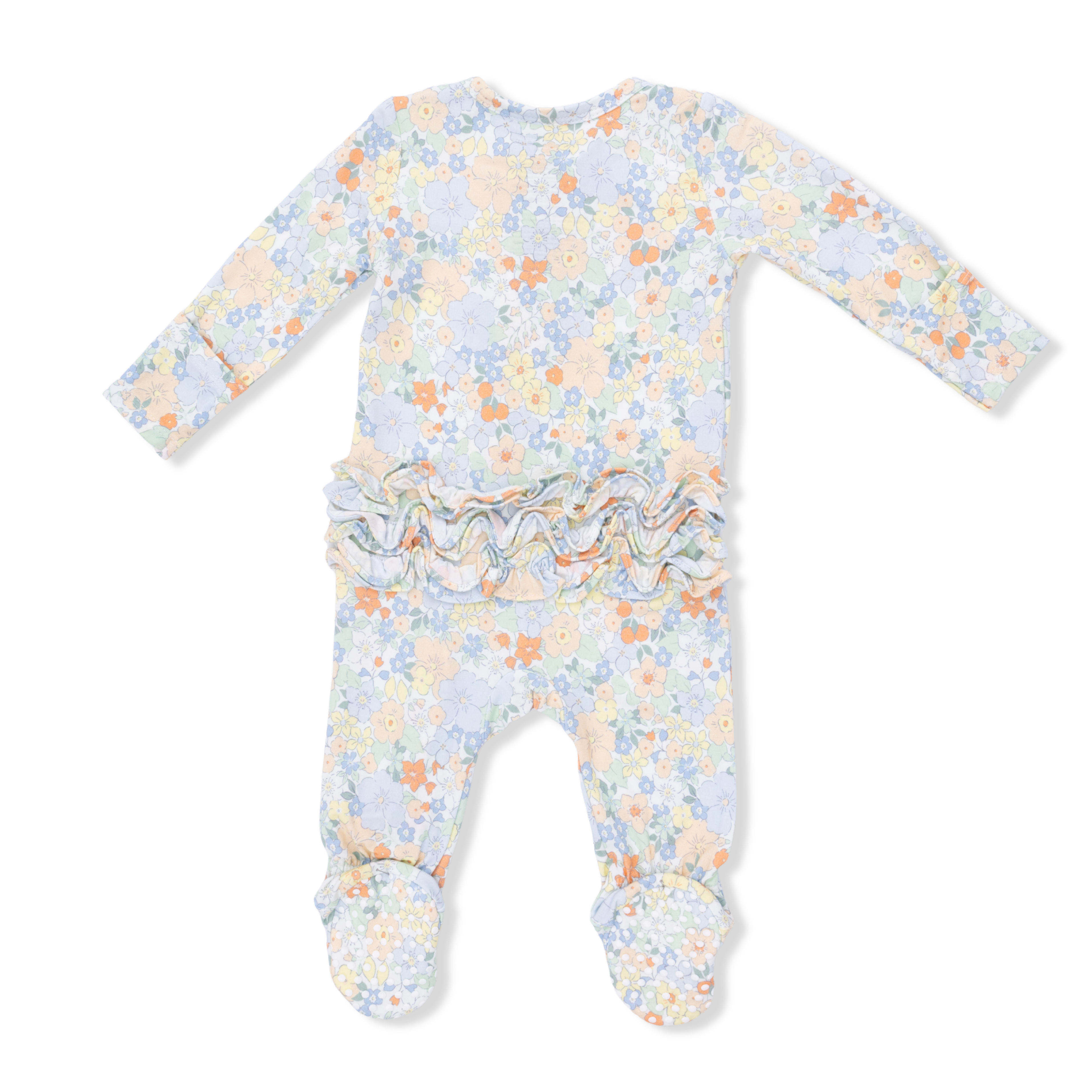 Georgia Floral - 2 Way Ruffle Back Zipper Footie