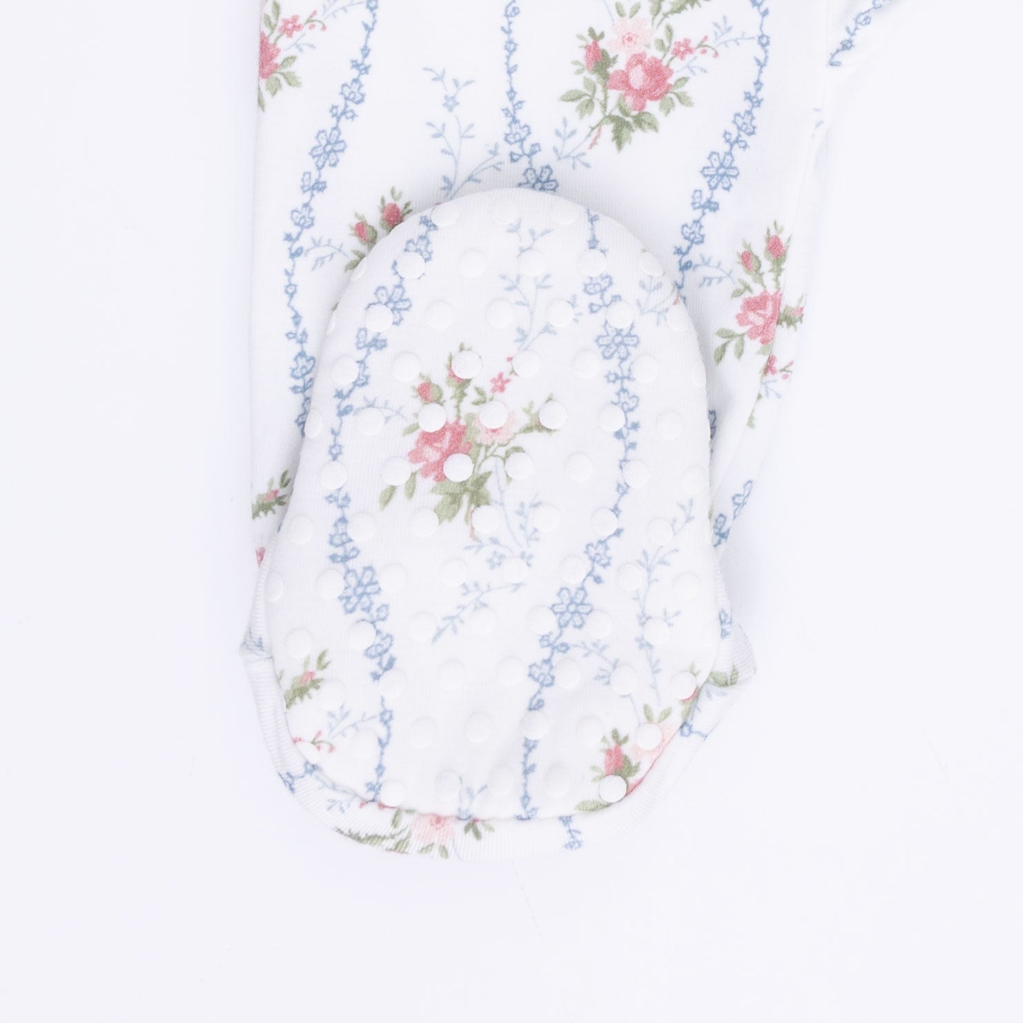 Heirloom Rose Stripe - 2 Way Ruffle Back Zipper Footie