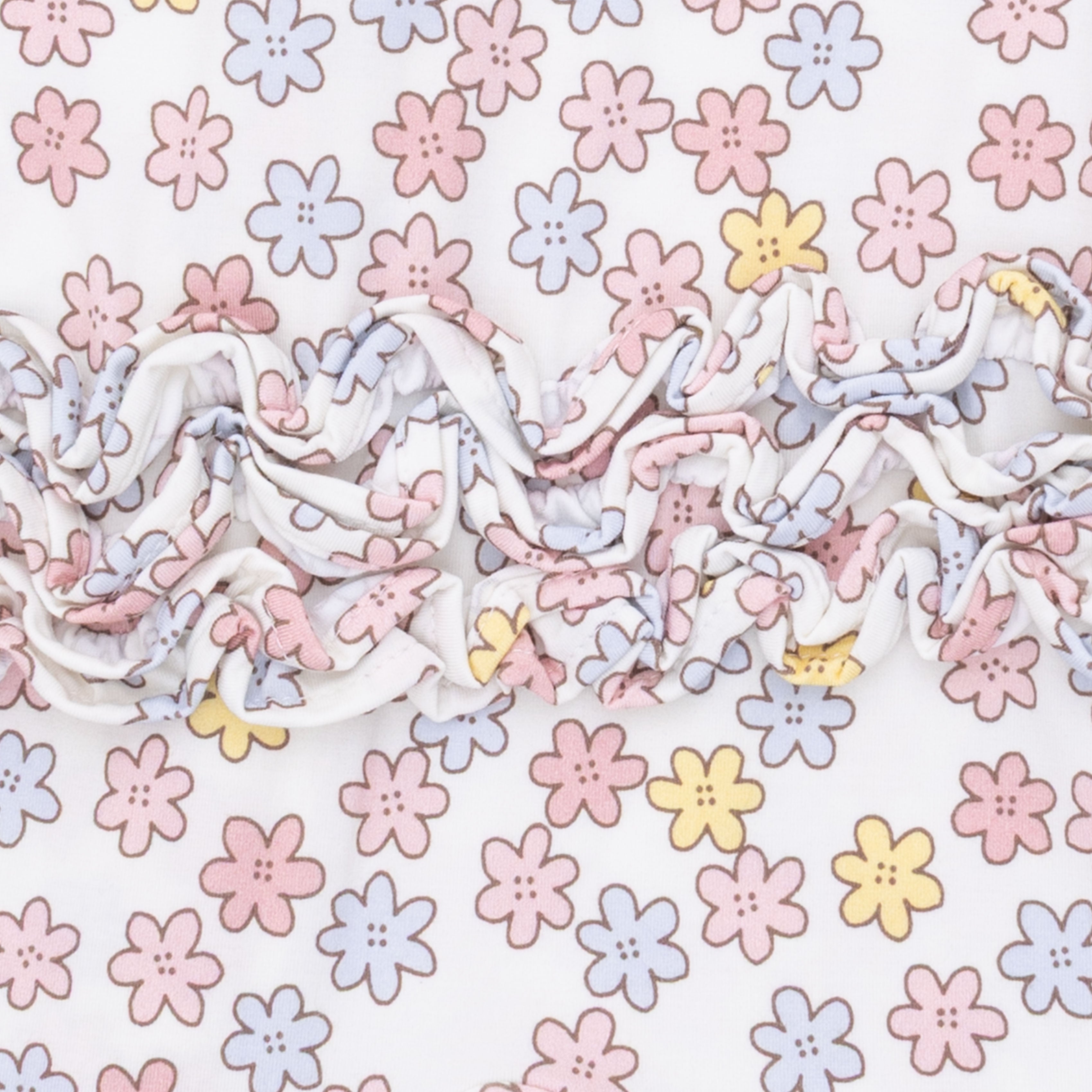 Sarah Floral - 2 Way Ruffle Back Zipper Footie