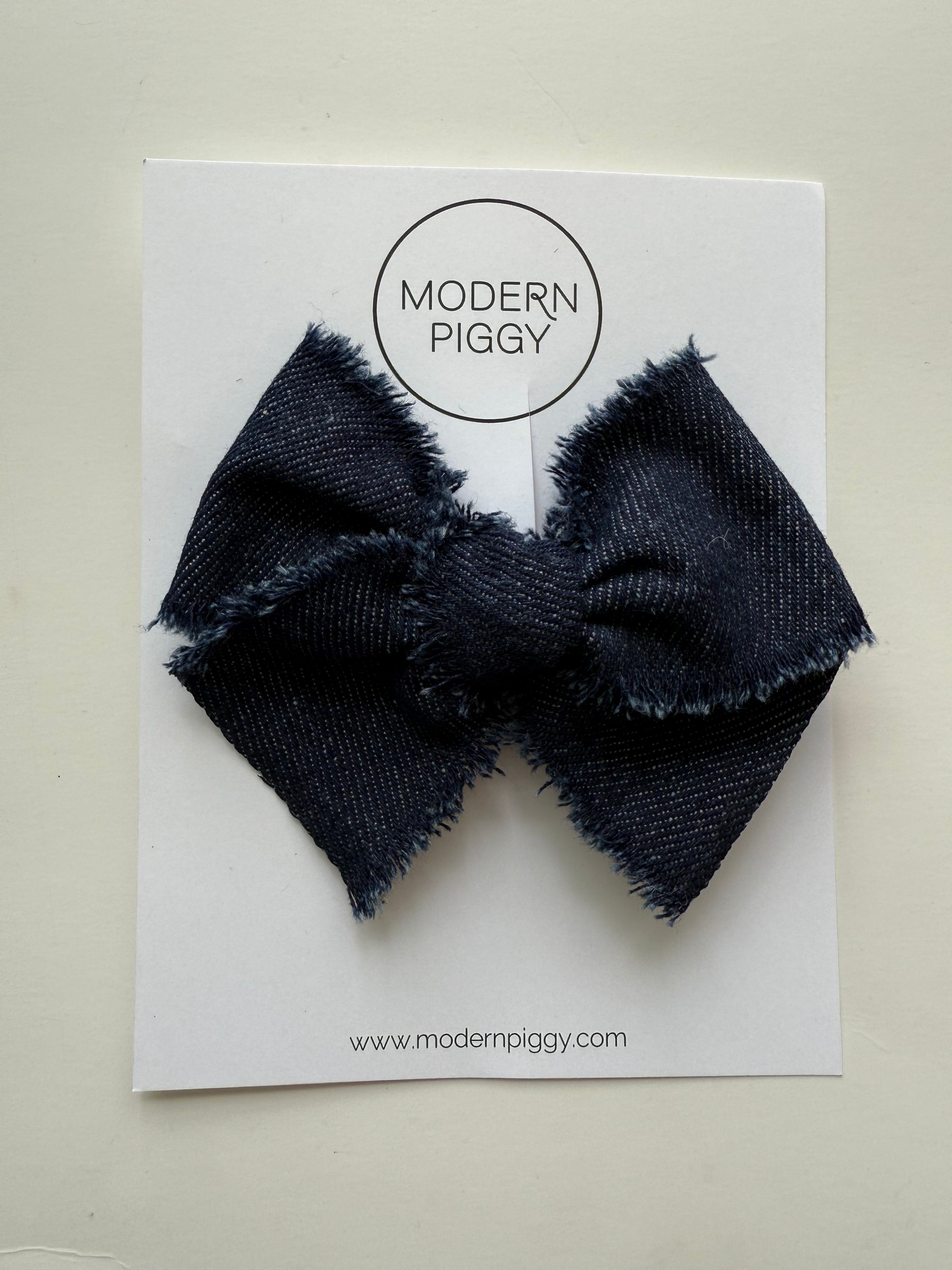 Midnight Denim | Ribbon Bow