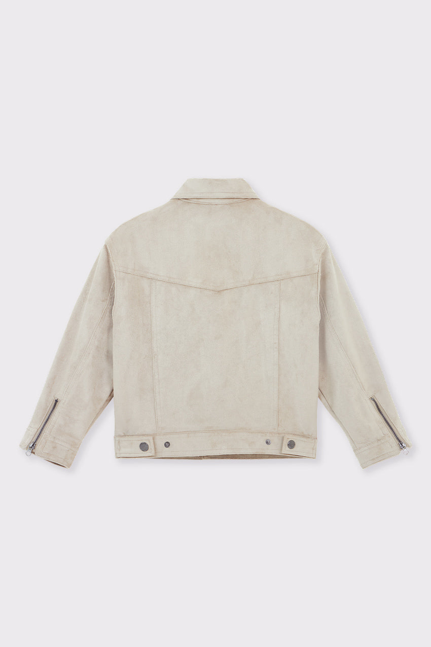 Faux Suede Trucker Jacket