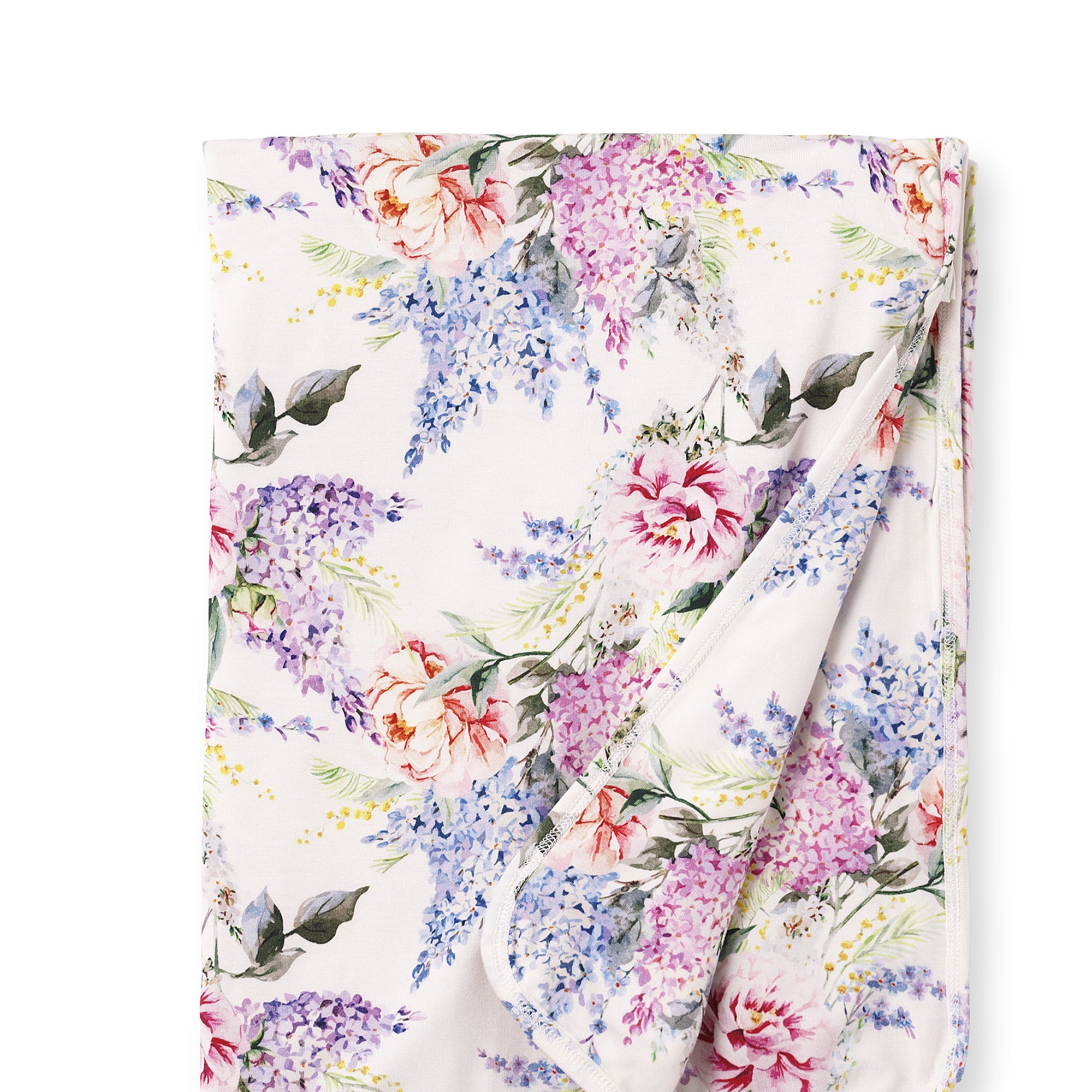 Watercolor Floral Soft Bamboo Stroller Blanket