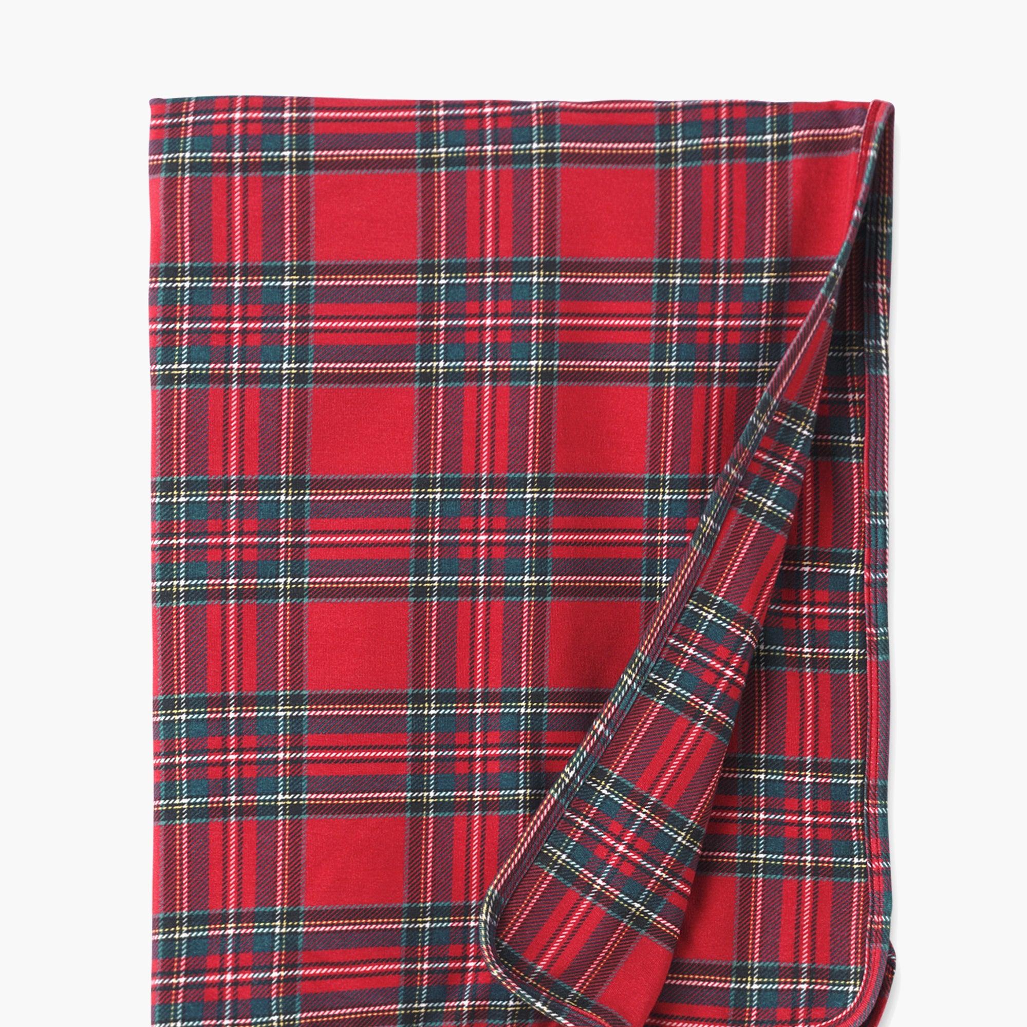 Christmas Bamboo Baby Stroller Blanket – Classic Red Tartan Plaid