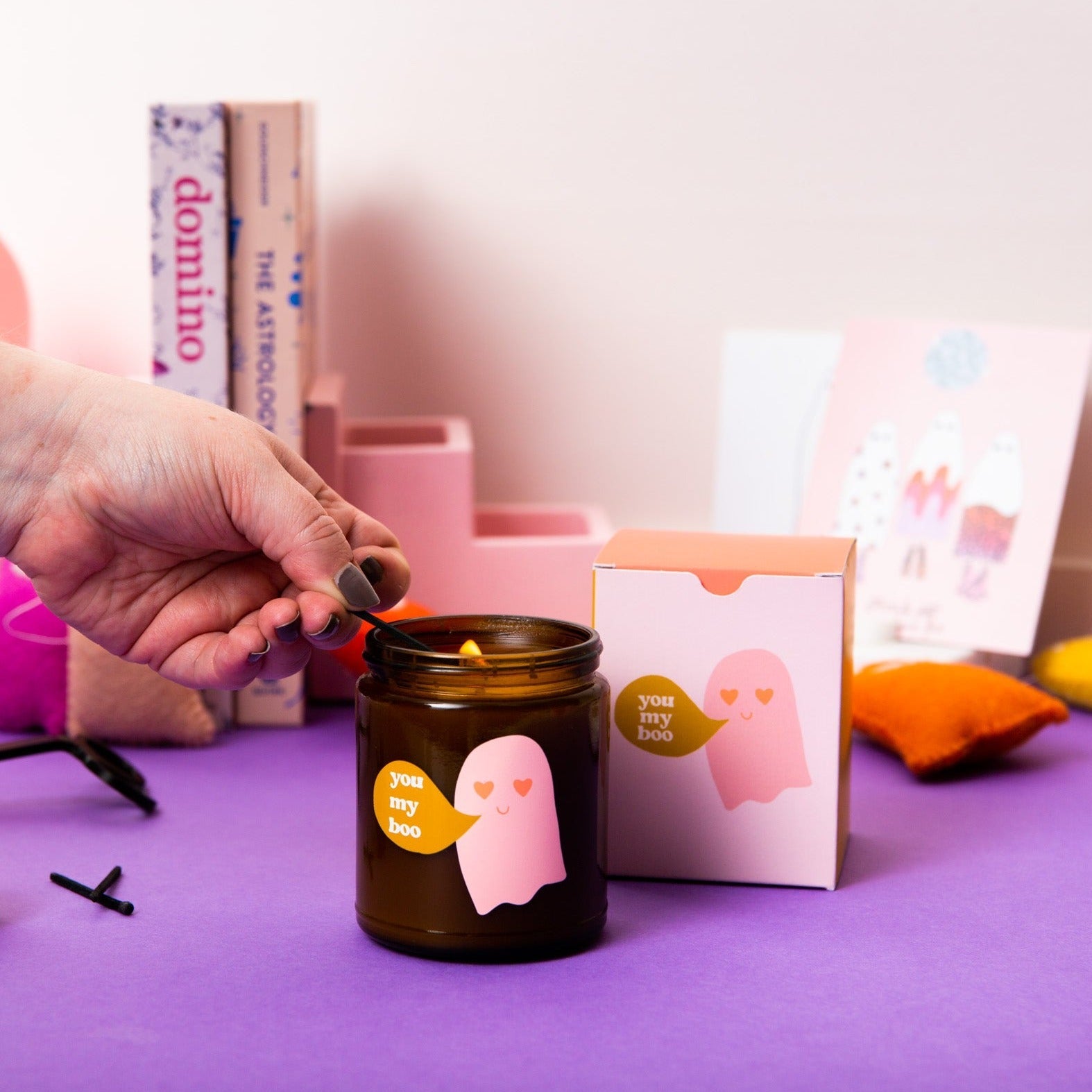 Halloween Candle Jar W/lid