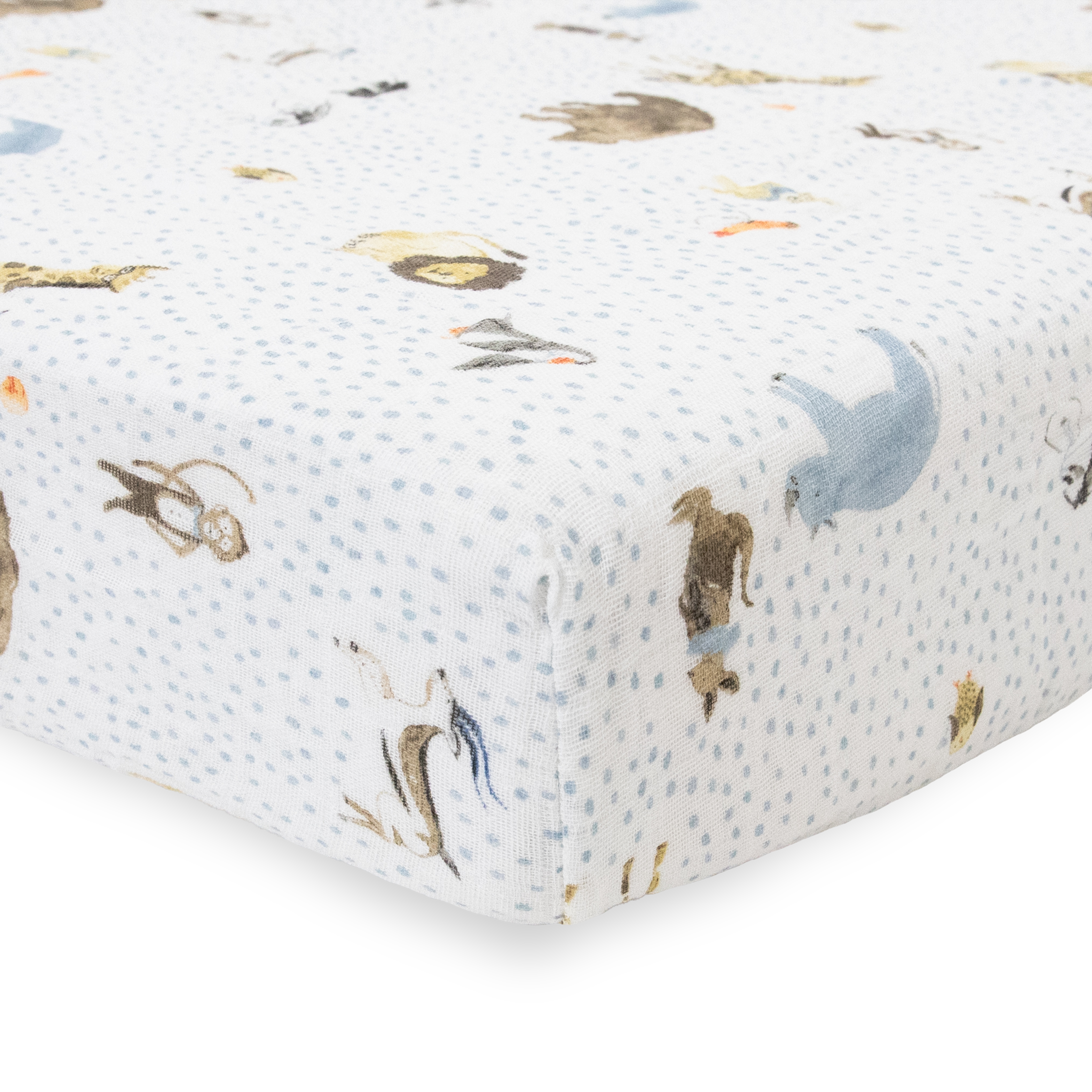 Cotton Muslin Crib Sheet - Party Animals