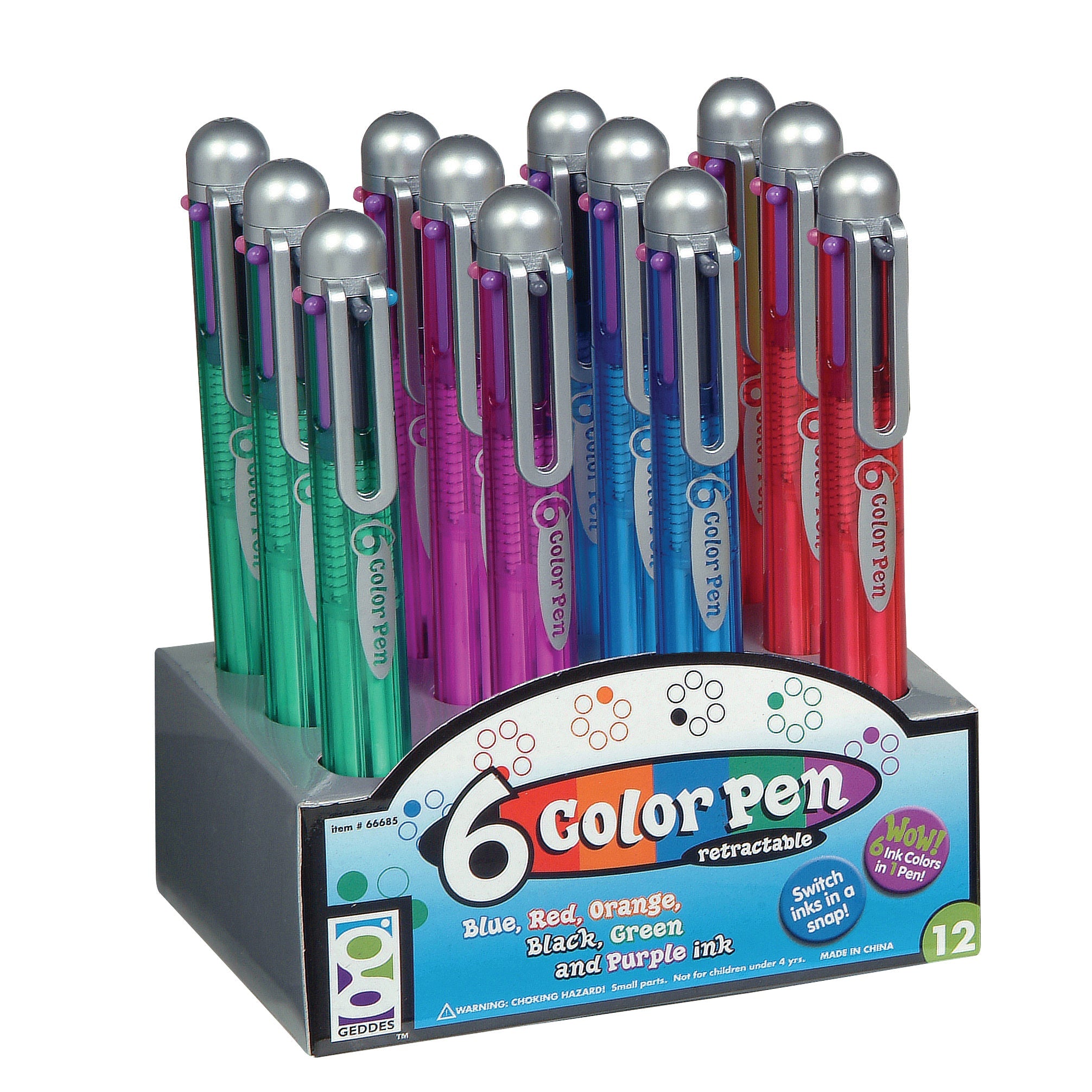 6-color Pens - 12 Per Display