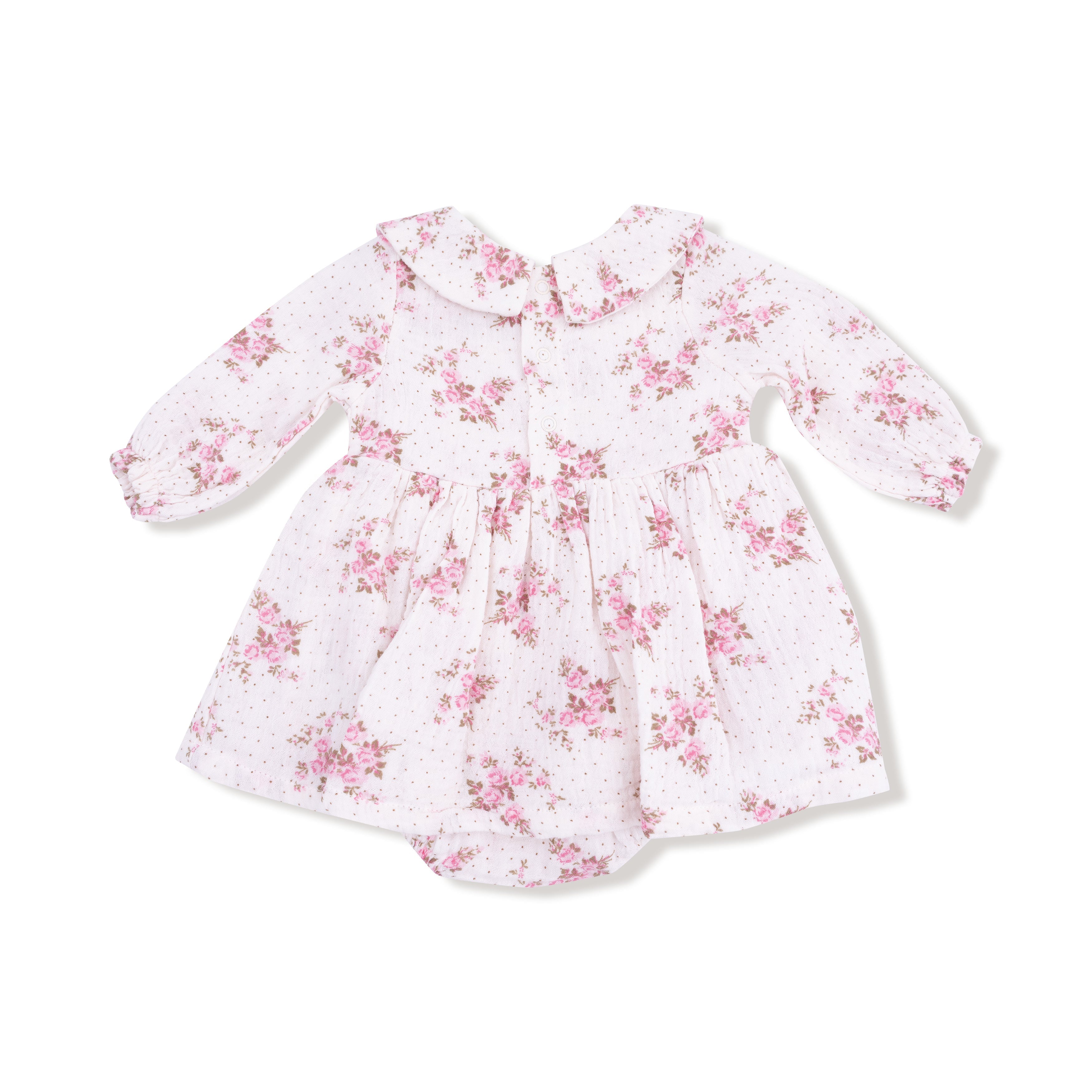 Long Sleeve Peter Pan Collar Bubble With Skirt