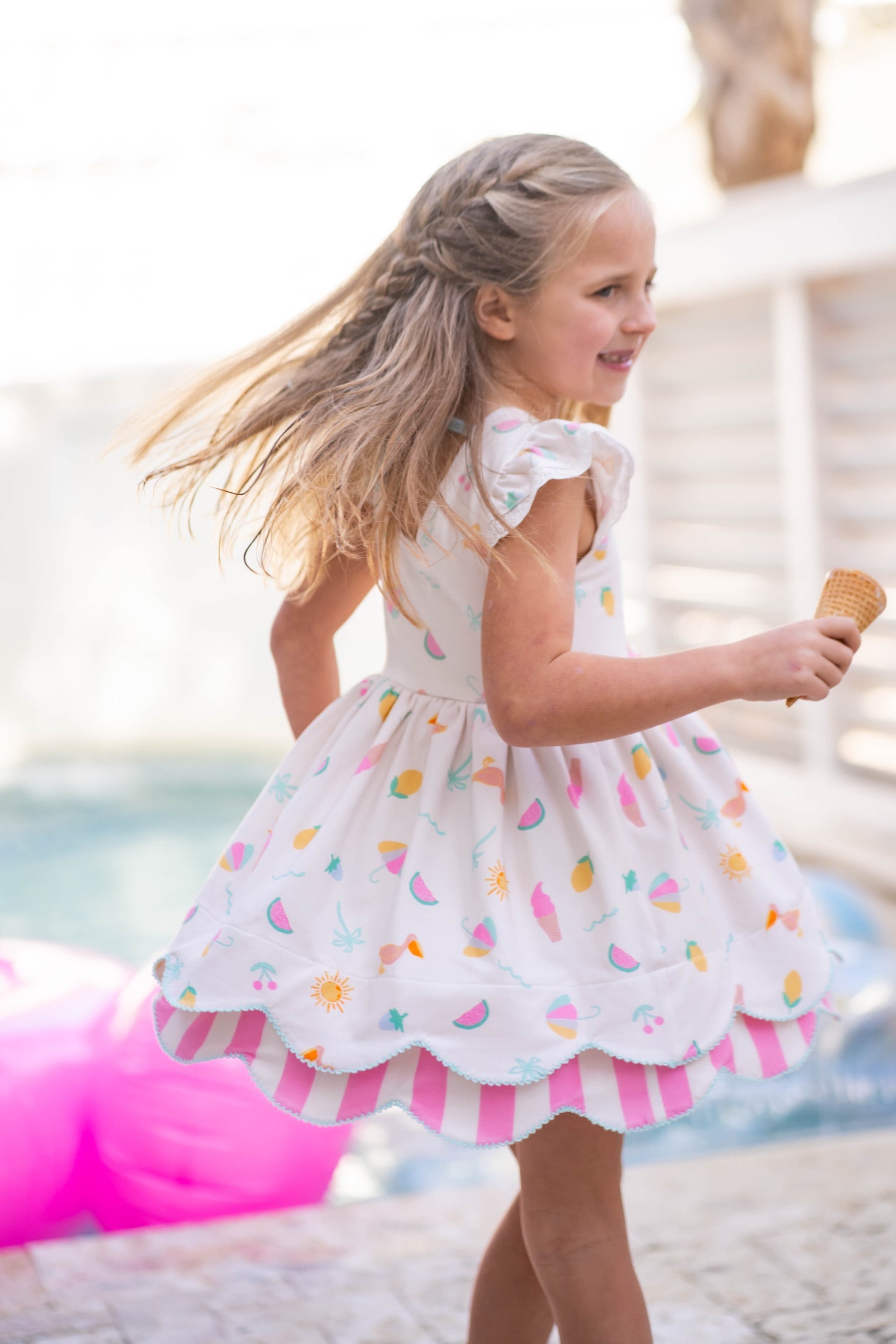 Seaside Stripes Scallop Tunic Set