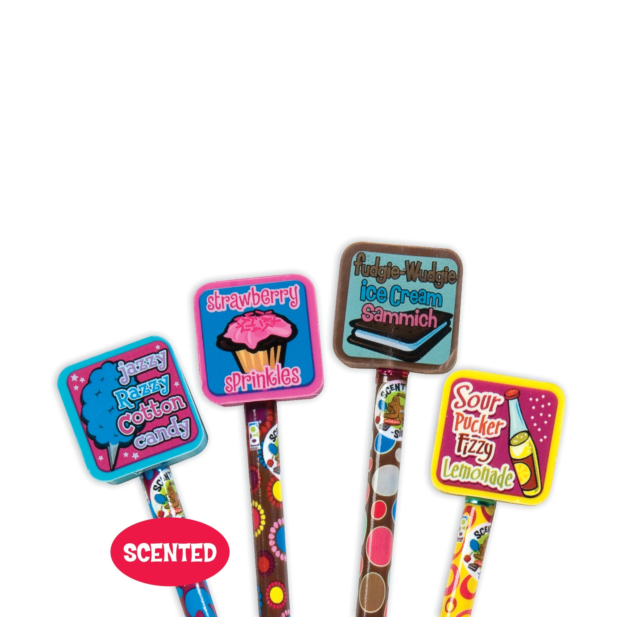 Scent-sibles Pencils With Giant Erasers - 36 Per Display