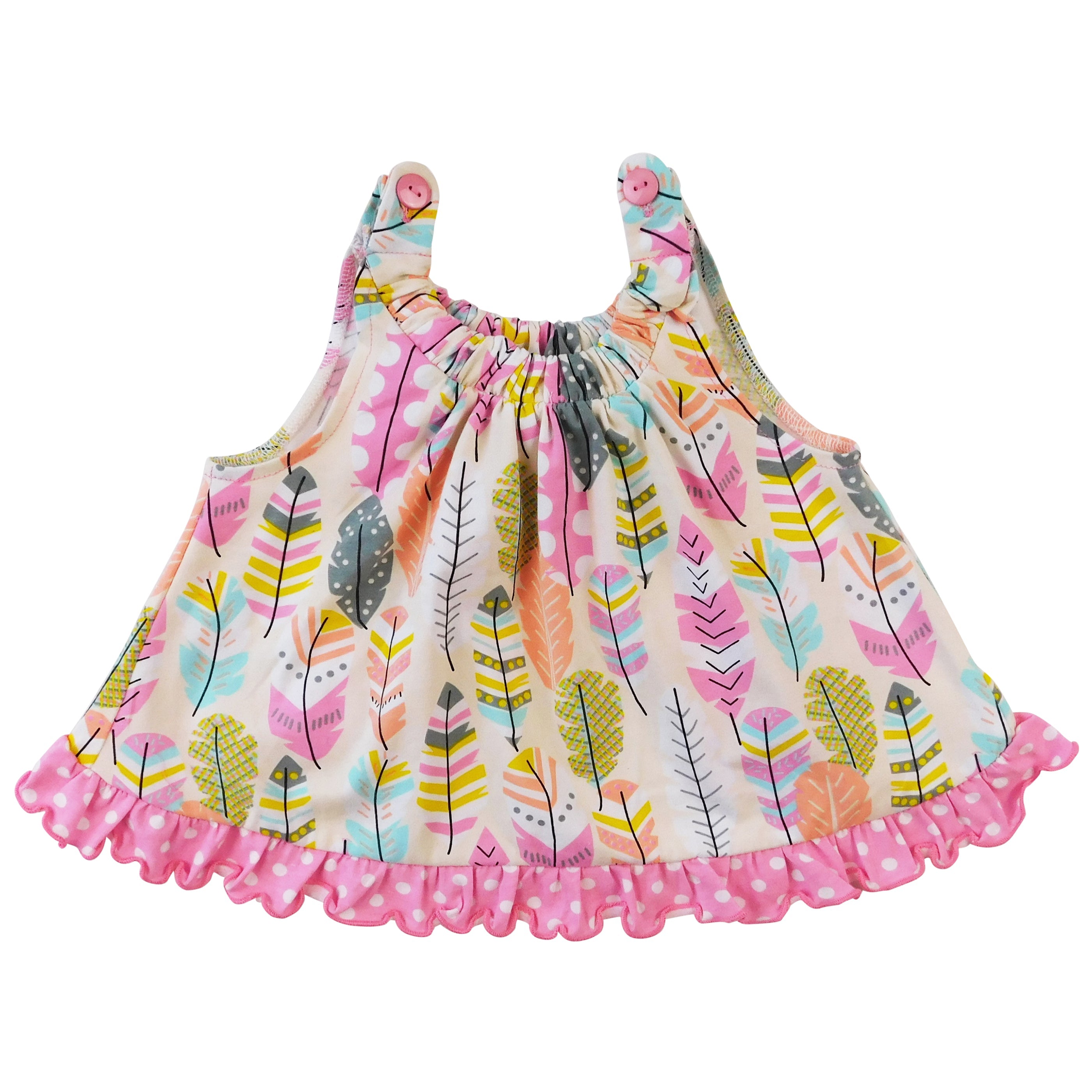 Annloren Girls Open Back Swing Tank Top With Bow Feather Design