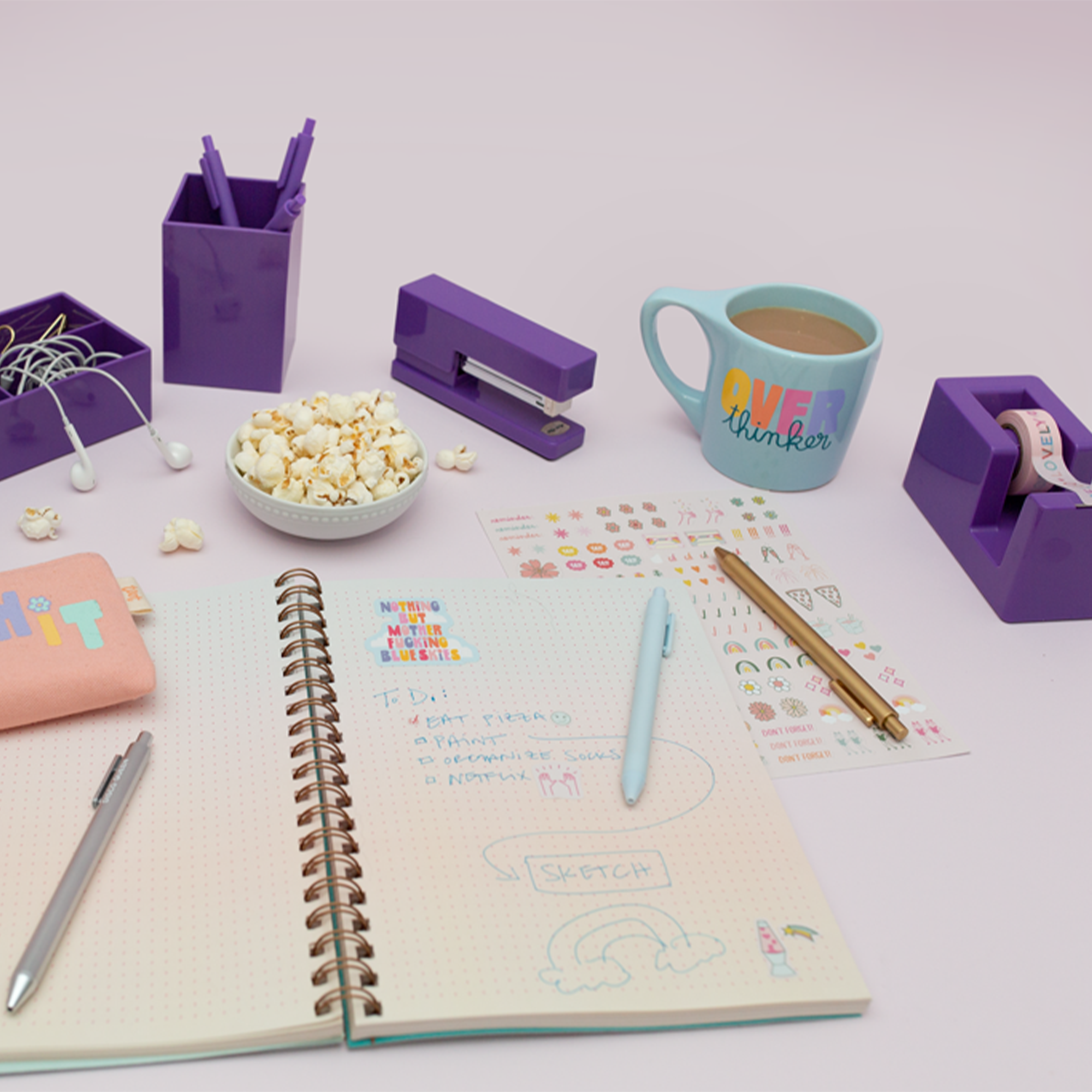 Purple Desk Set