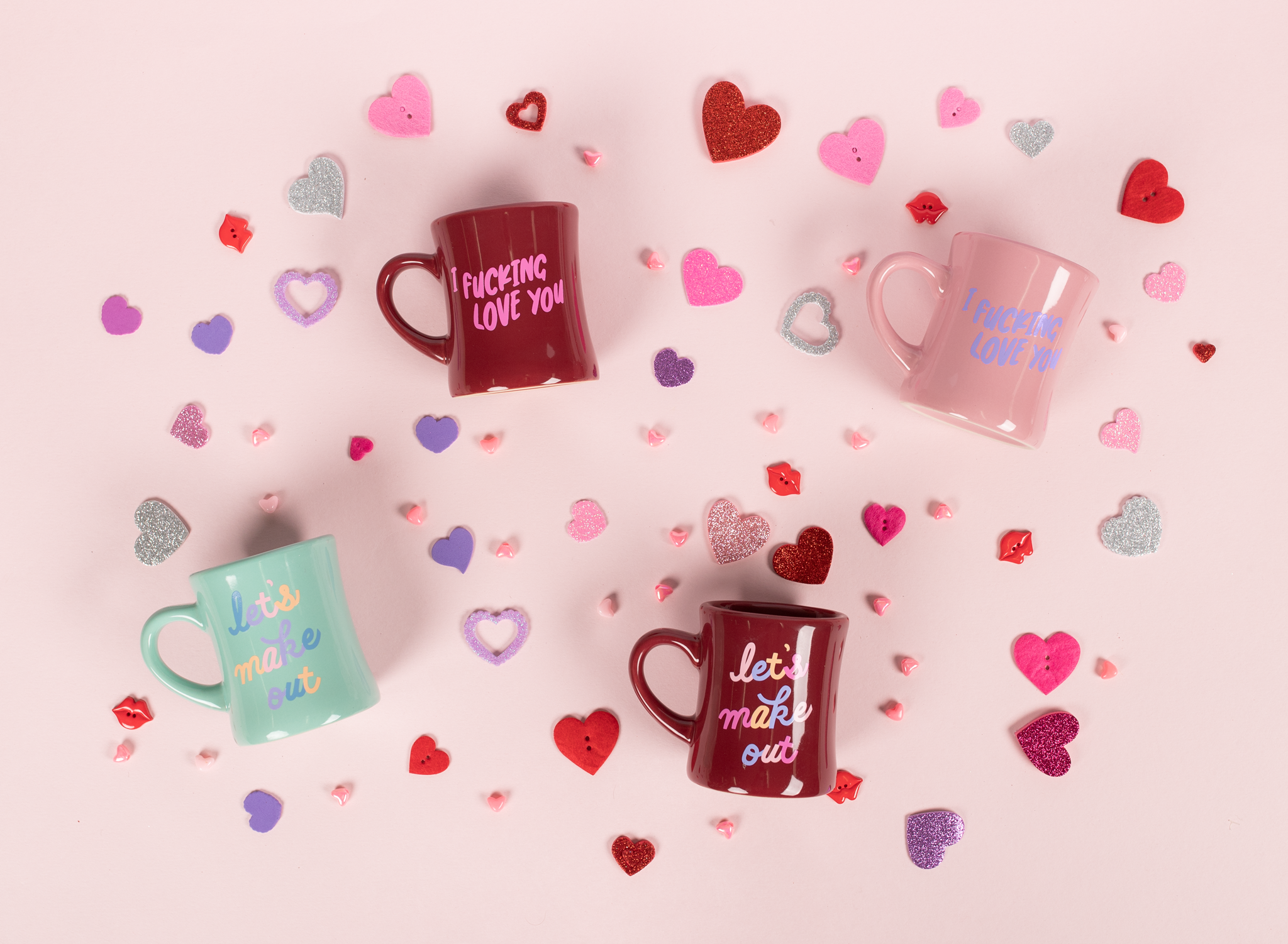 Let's Make Out Mint Diner Mug