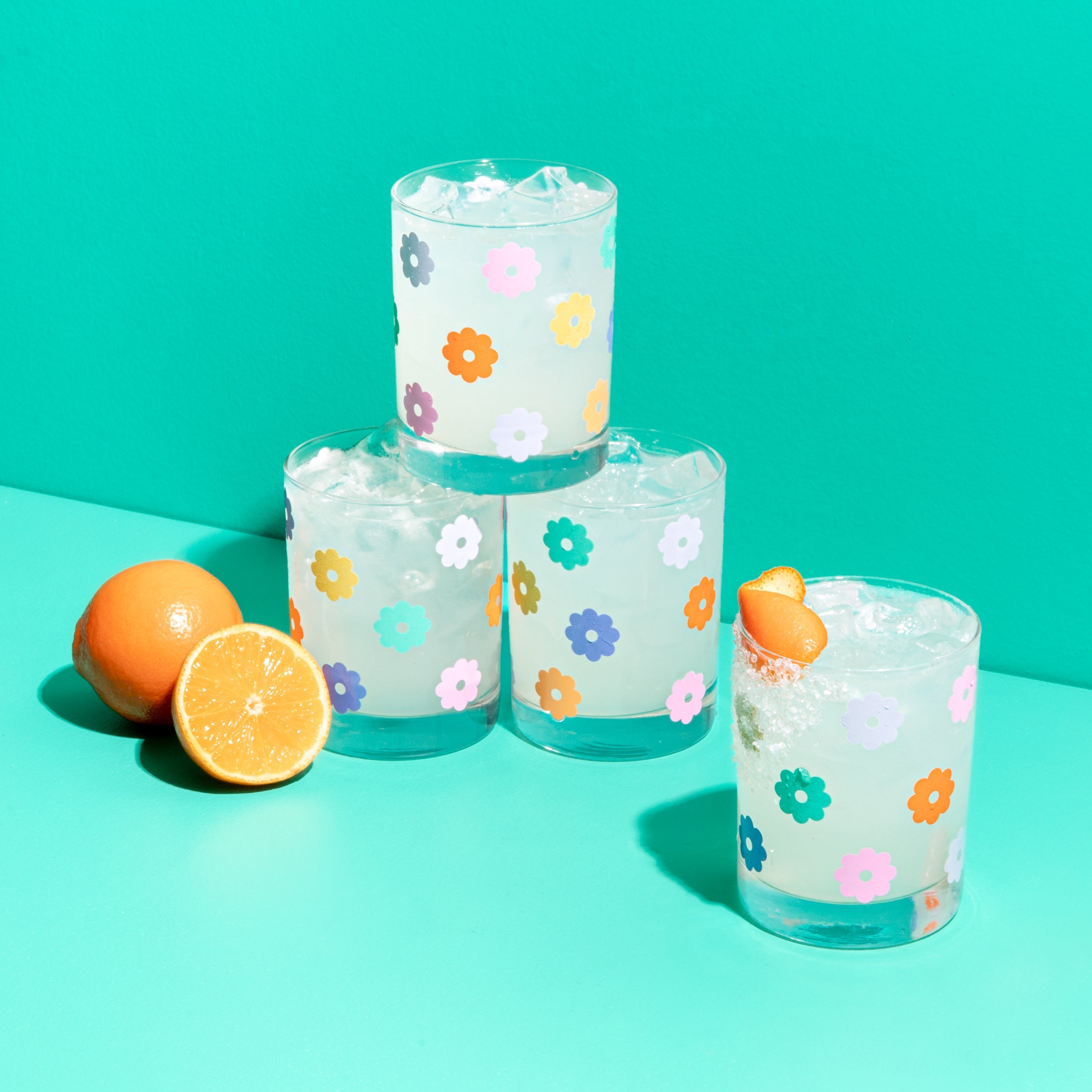 Rocks Glass Set - Daisy