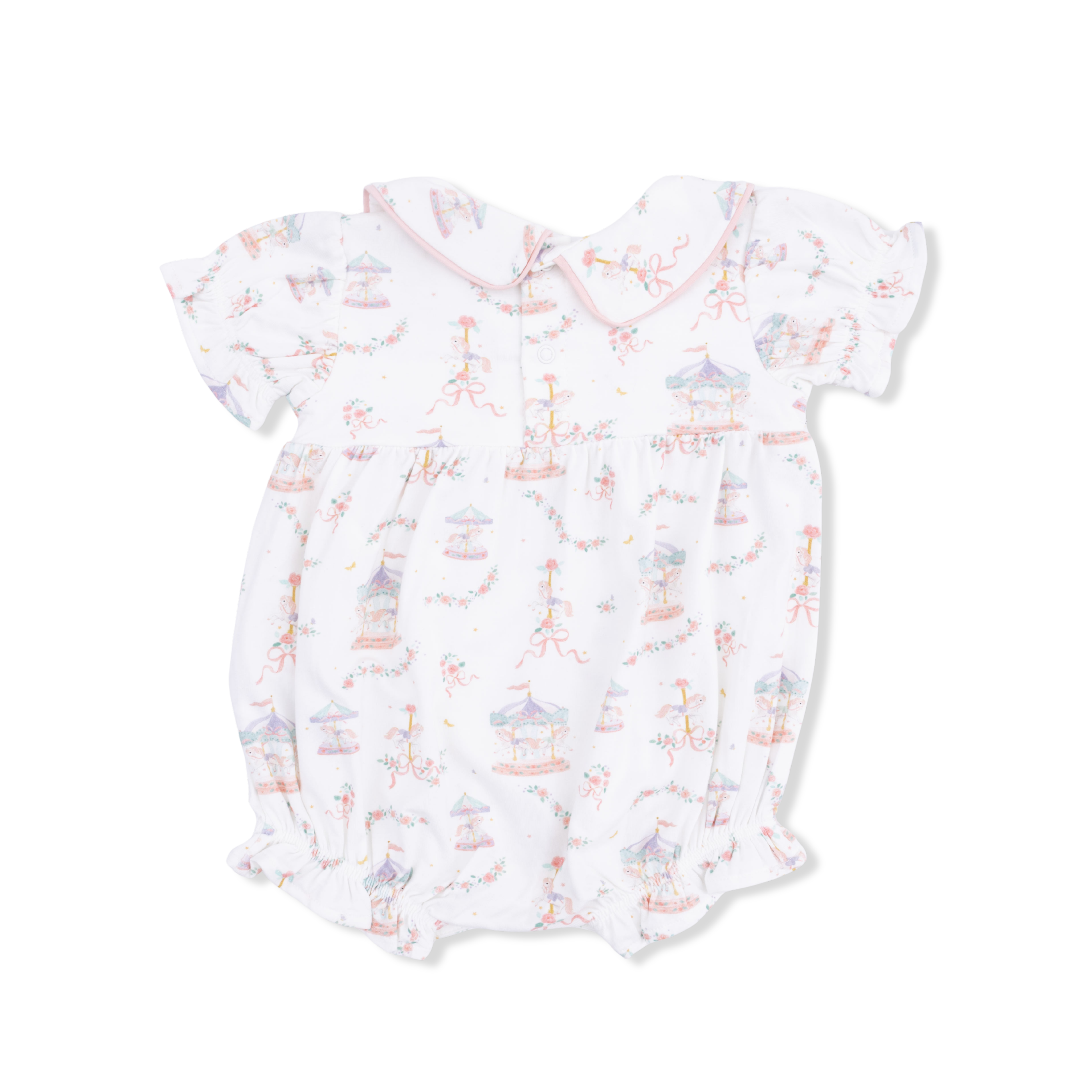 Carousel With Bows - Classic Puff Sleeve Babydoll Bubble