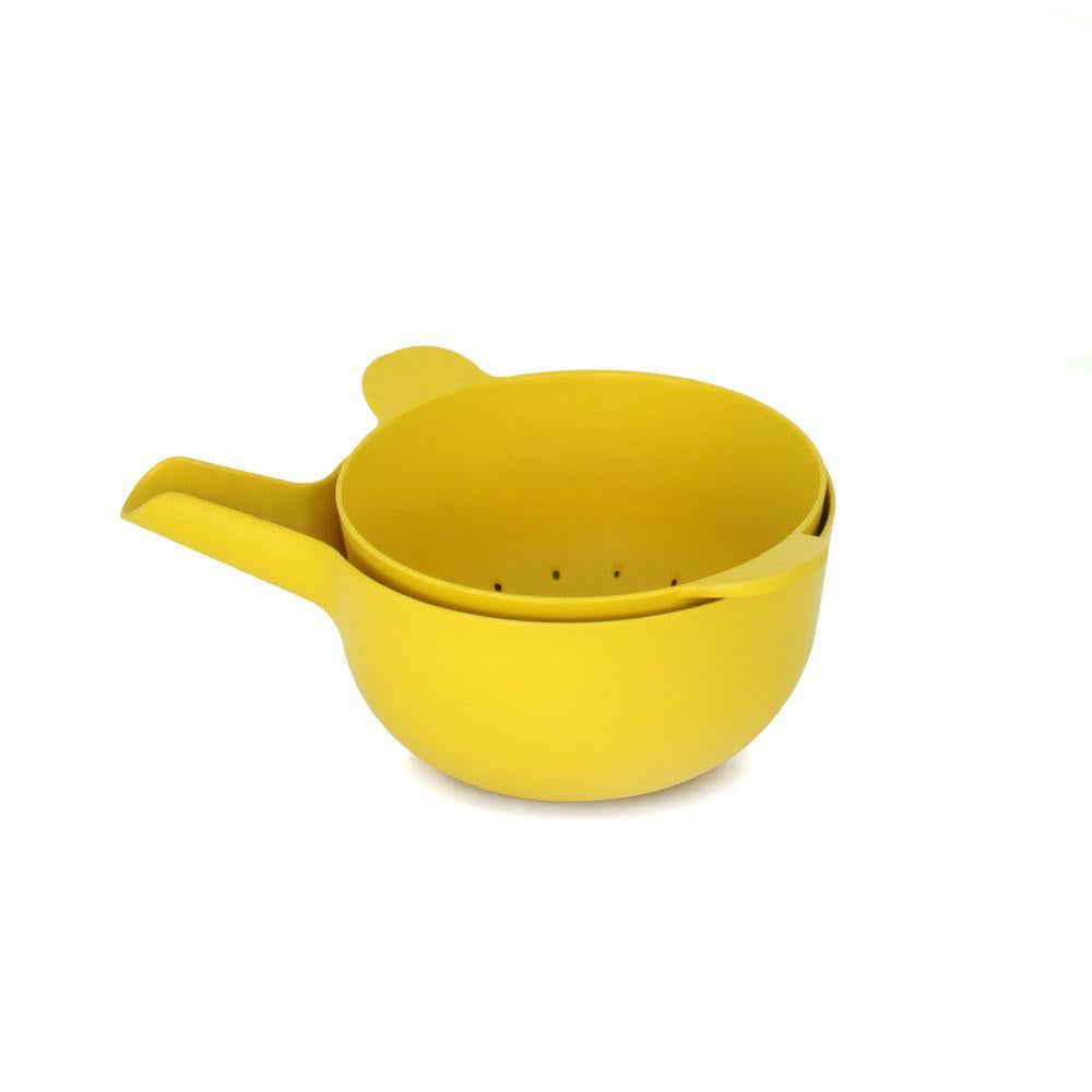 Small Mixing Bowl And Colander Set - Lemon