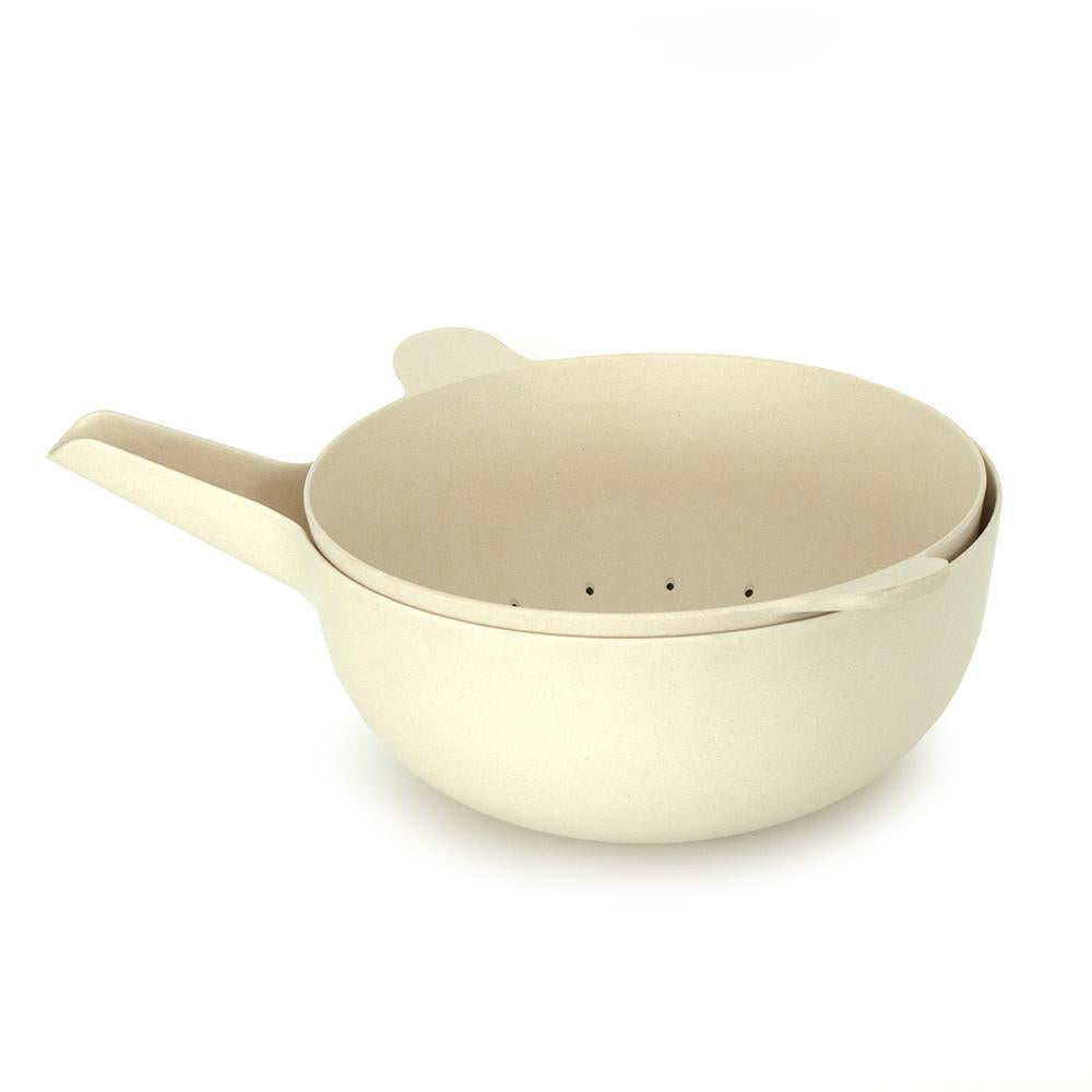 Large Mixing Bowl And Colander Set - Off White