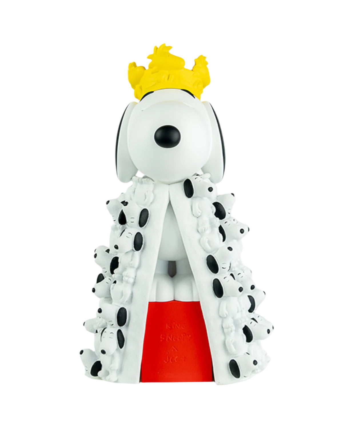 Snoopy King With Mini Snoopies On Cape & Woodstock As Crown White & Yellow 17in