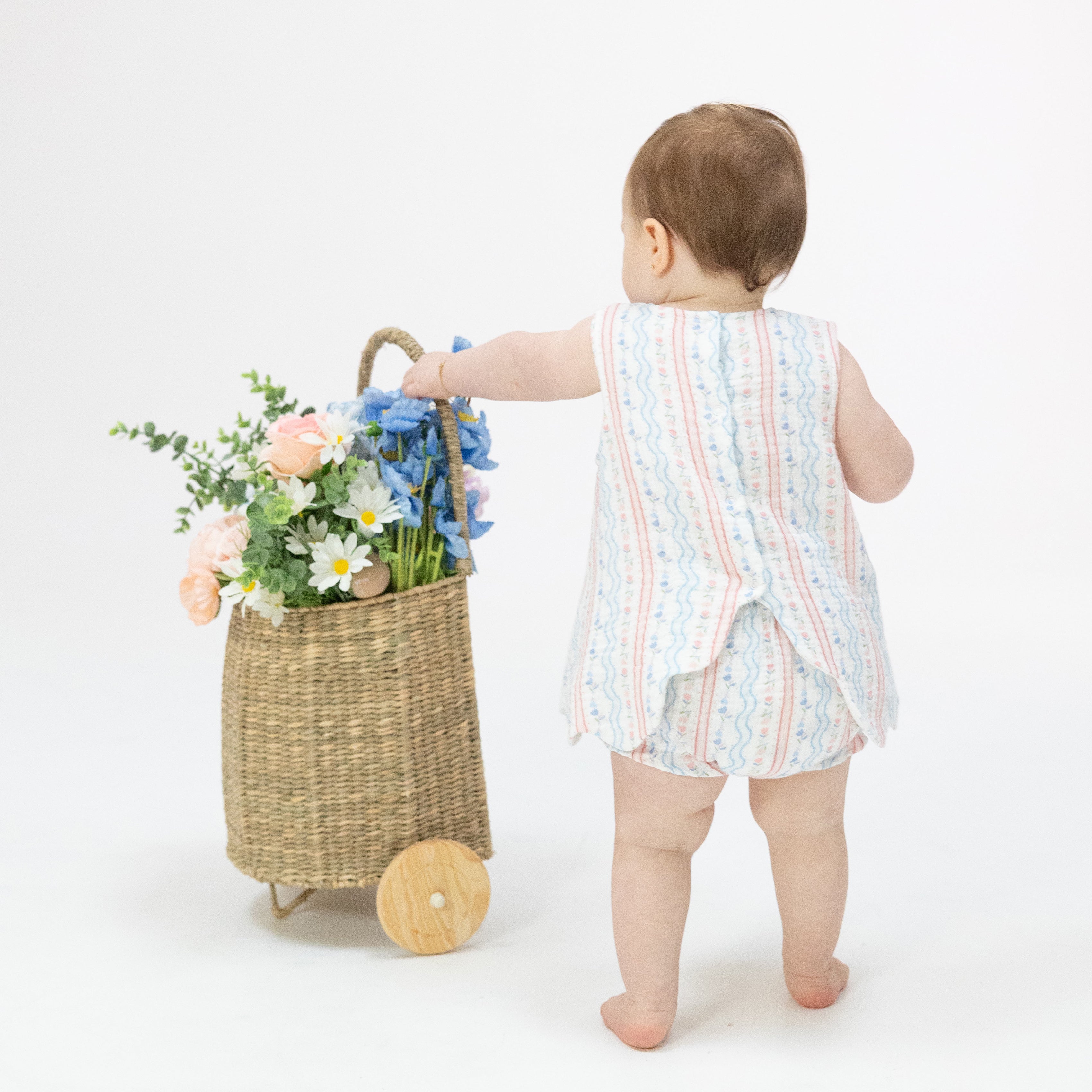 Tulip Stripe - Scallop Back Top With Bloomer