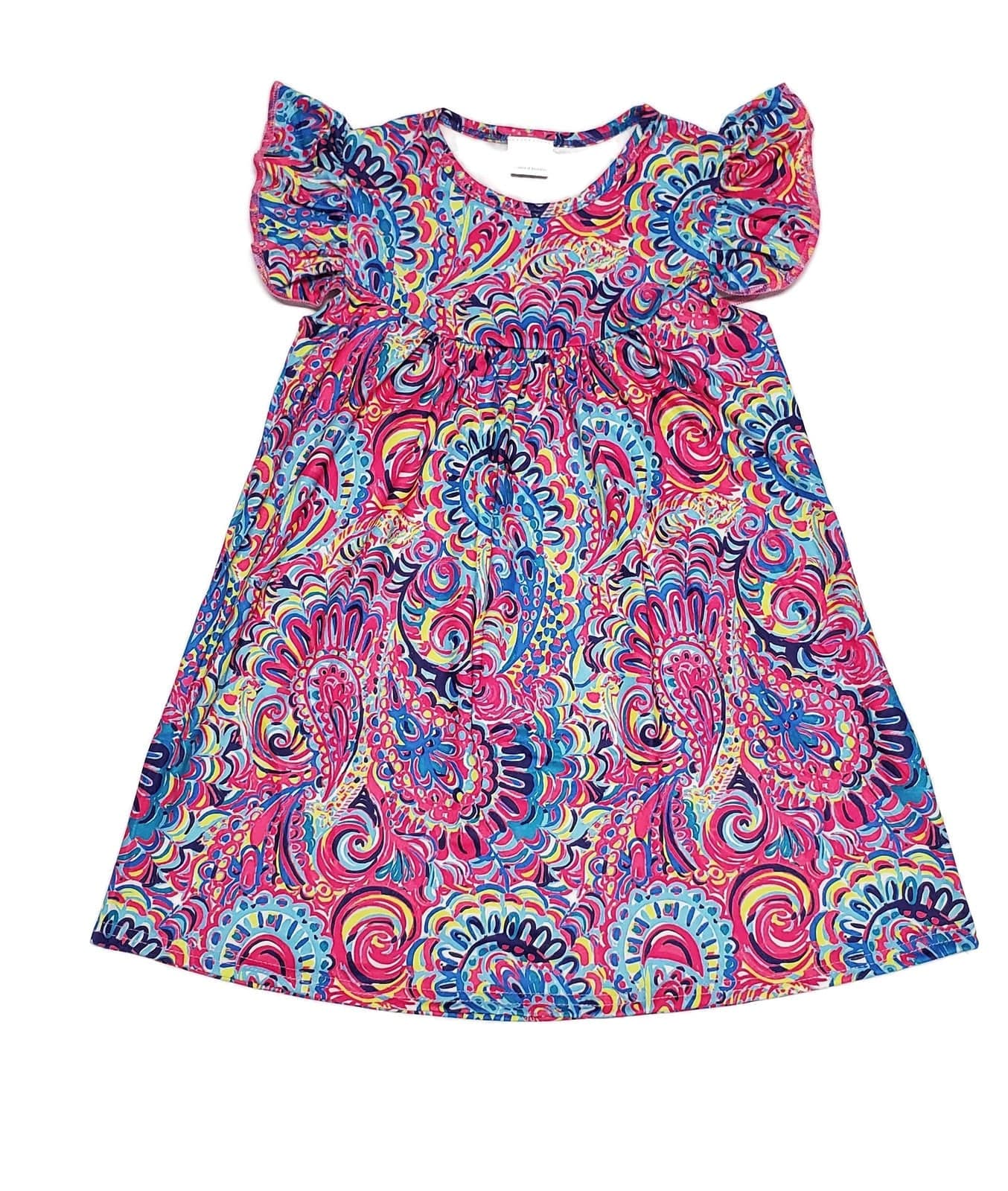 Bright Paisley Milk Silk Flutter Dress