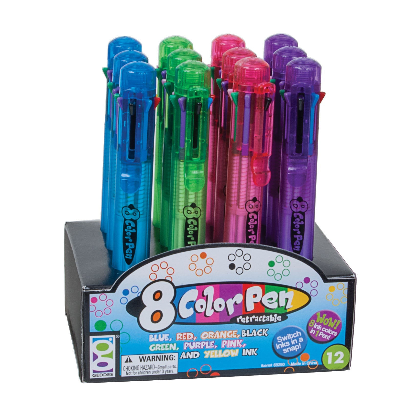 8-color Pens - 12 Per Display