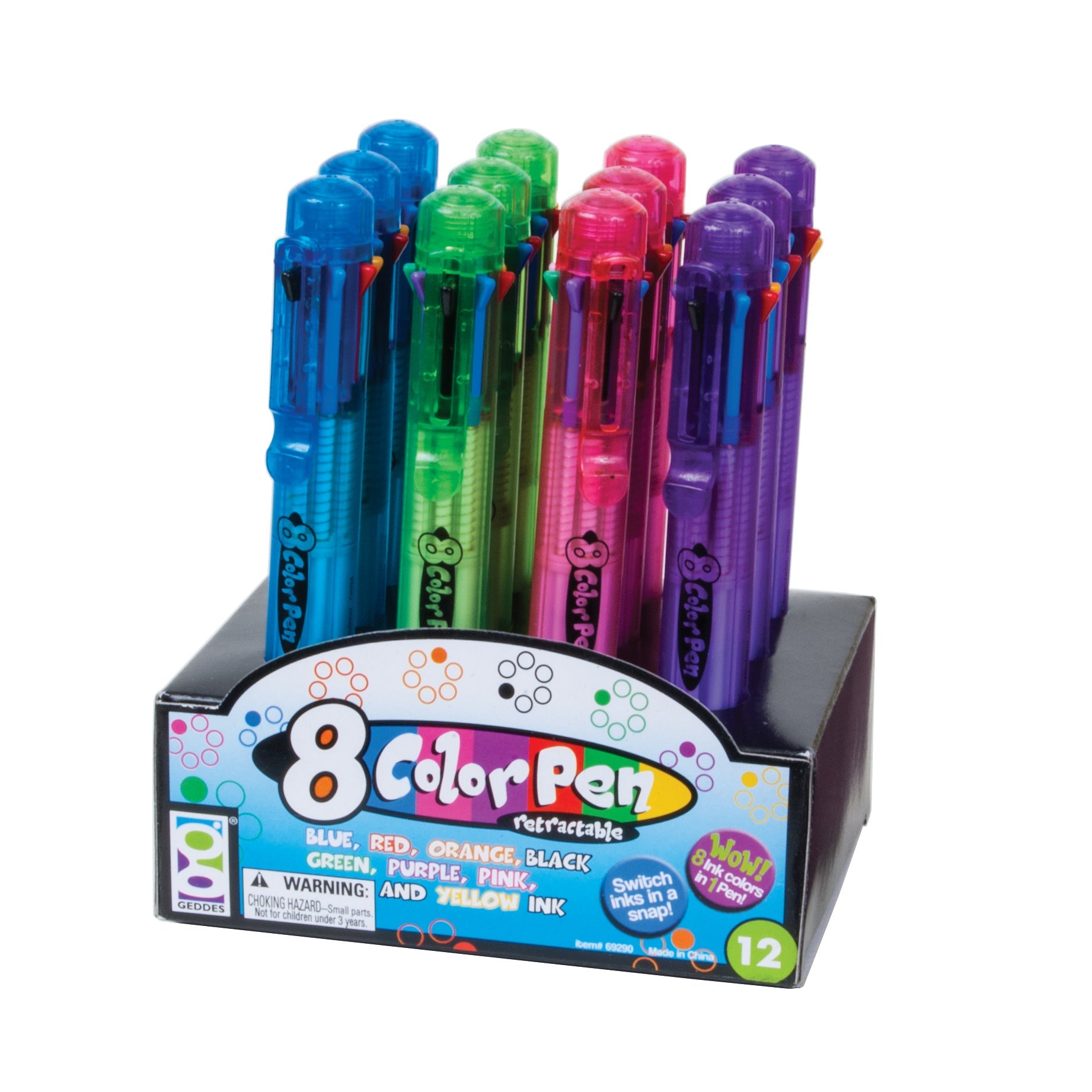 8-color Pens - 12 Per Display