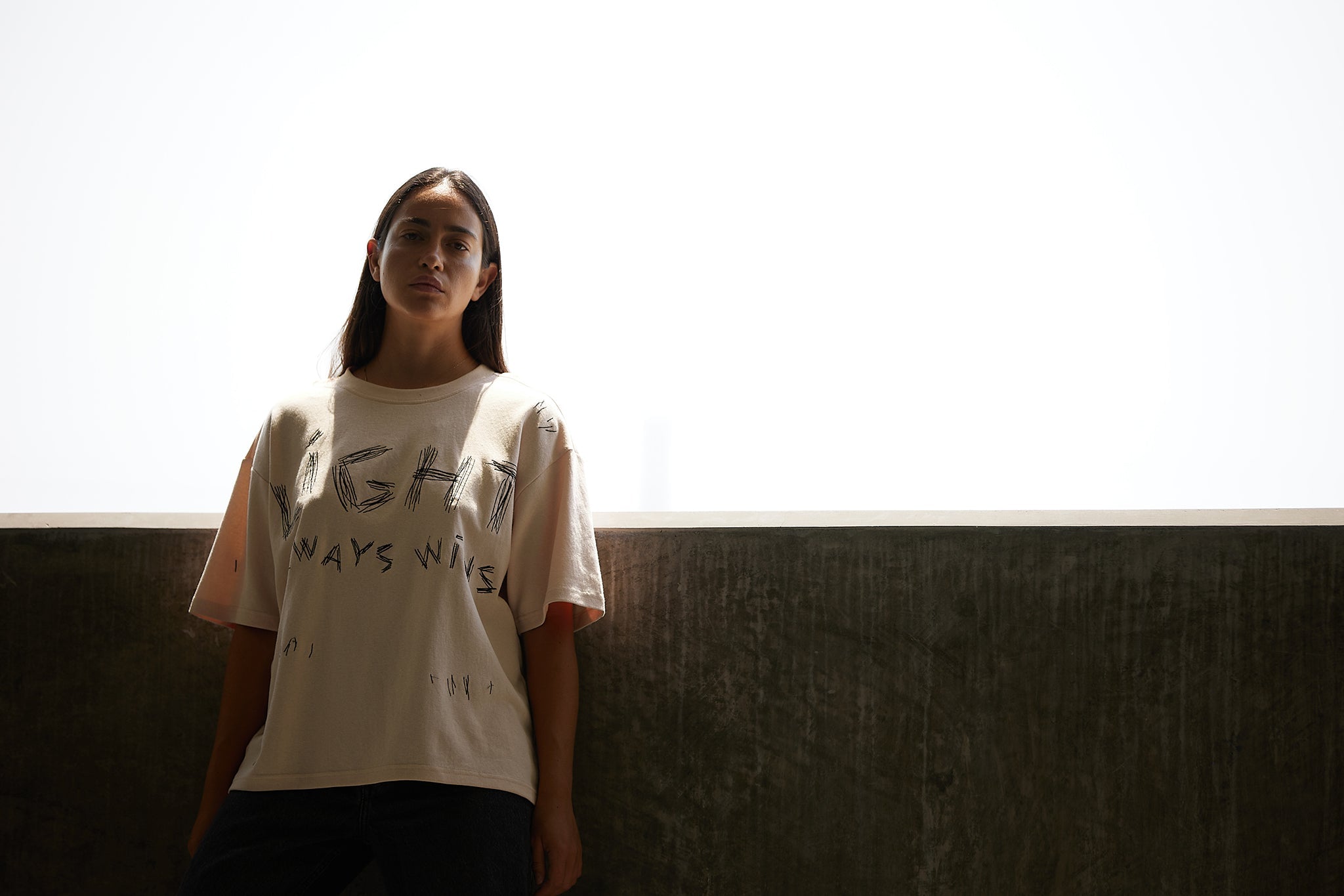 Adults "light Always Wins" Oversized T-shirt | Nude