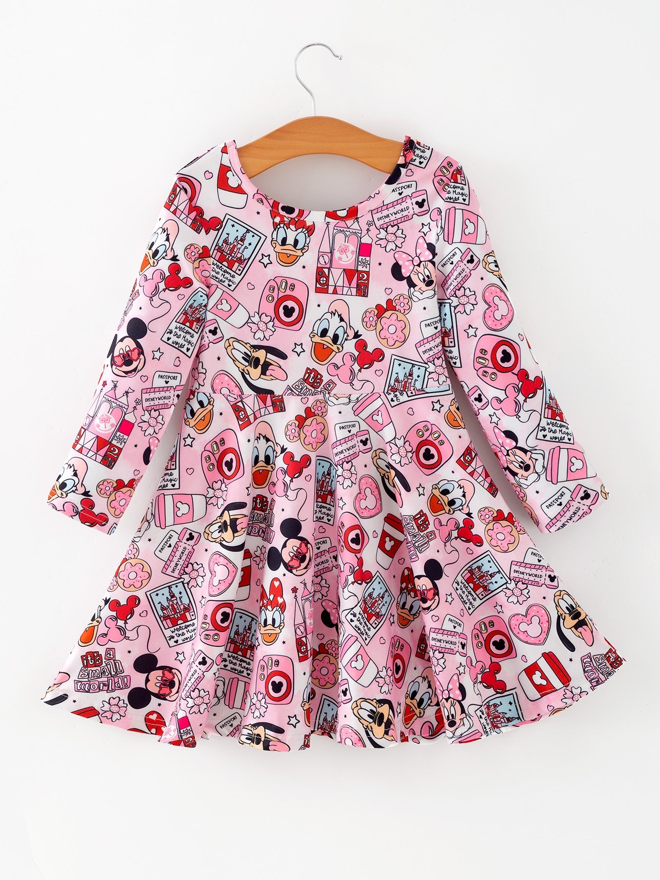 Valentine's Day Character Camera Print Girls' Dress