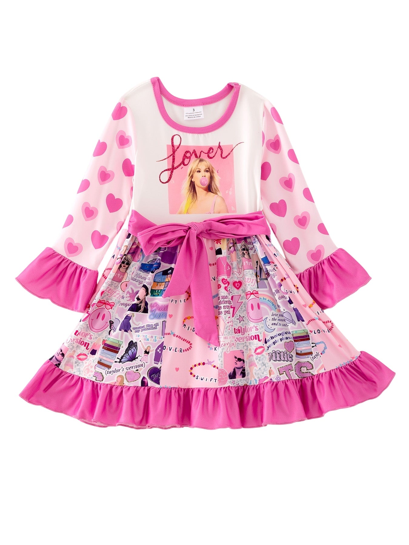 Ts Print Girls Milk Silk Dress