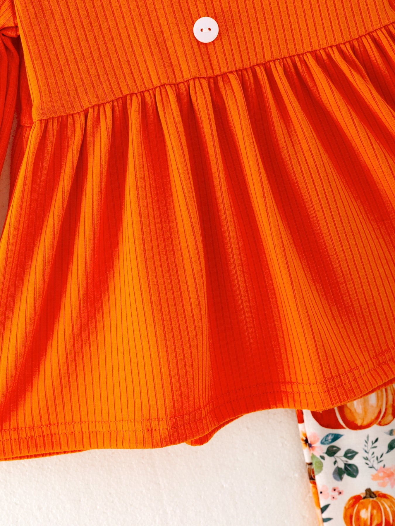 Girls Halloween Pumpkin Print Set