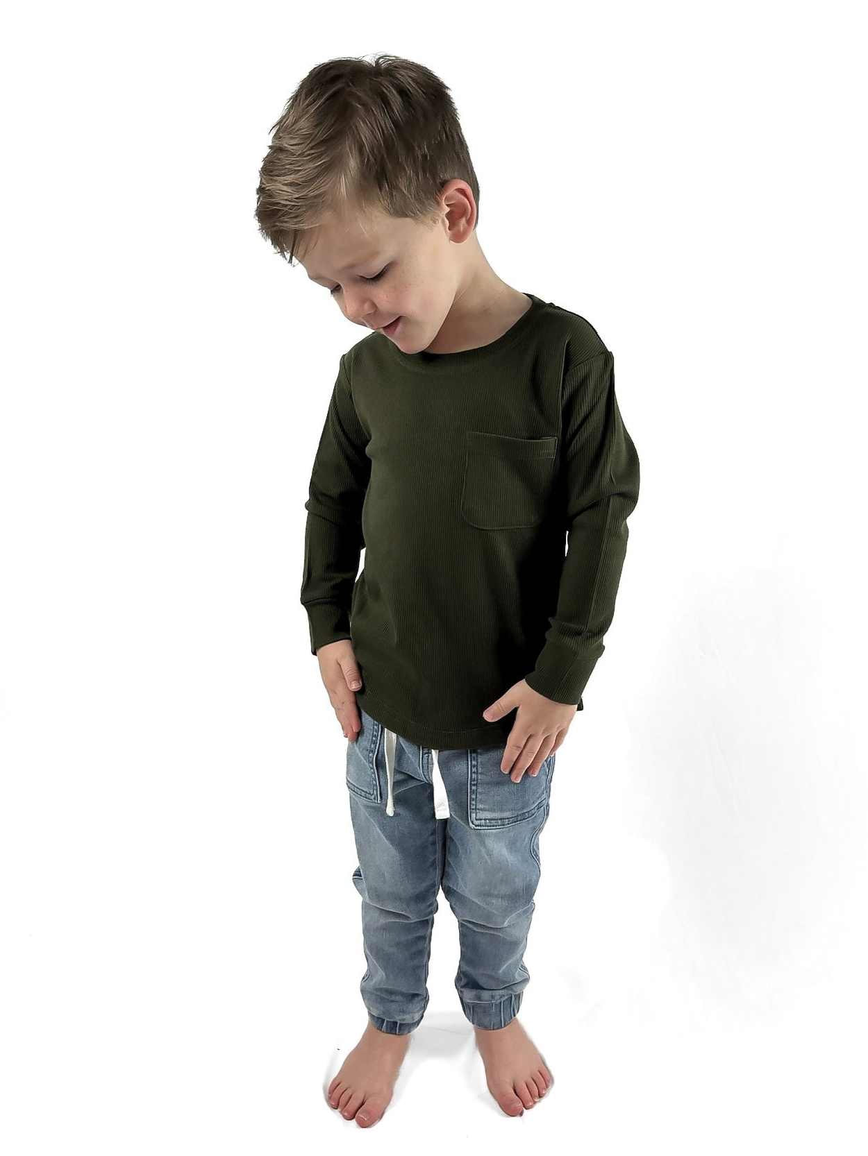 Bamboo Ribbed Long Sleeve - Hunter