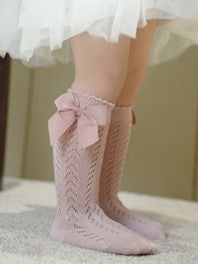🌸vintage Tall Socks With Bow - 5 Pairs