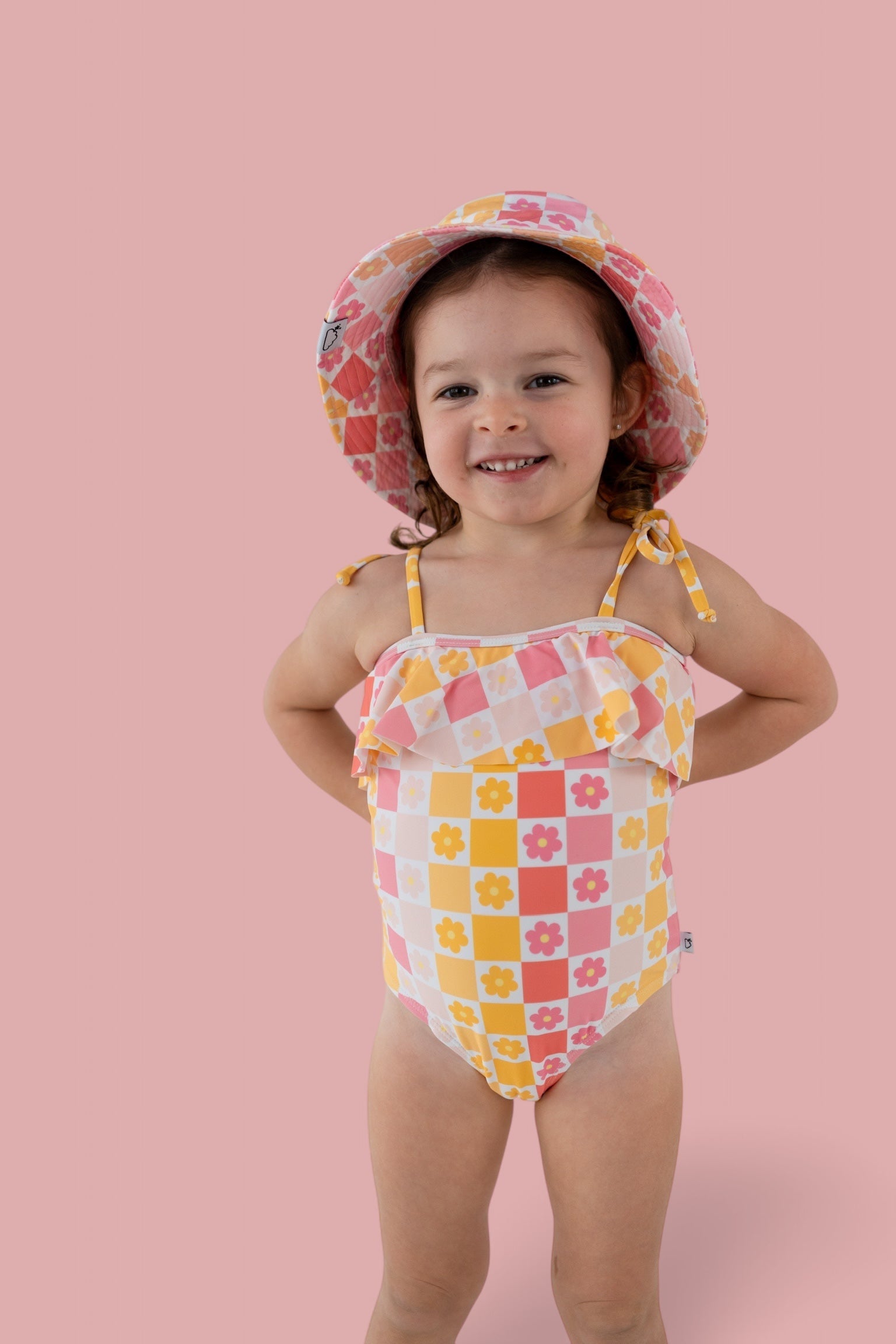 Summer Sunset Checkers Dream One Piece Swim Suit