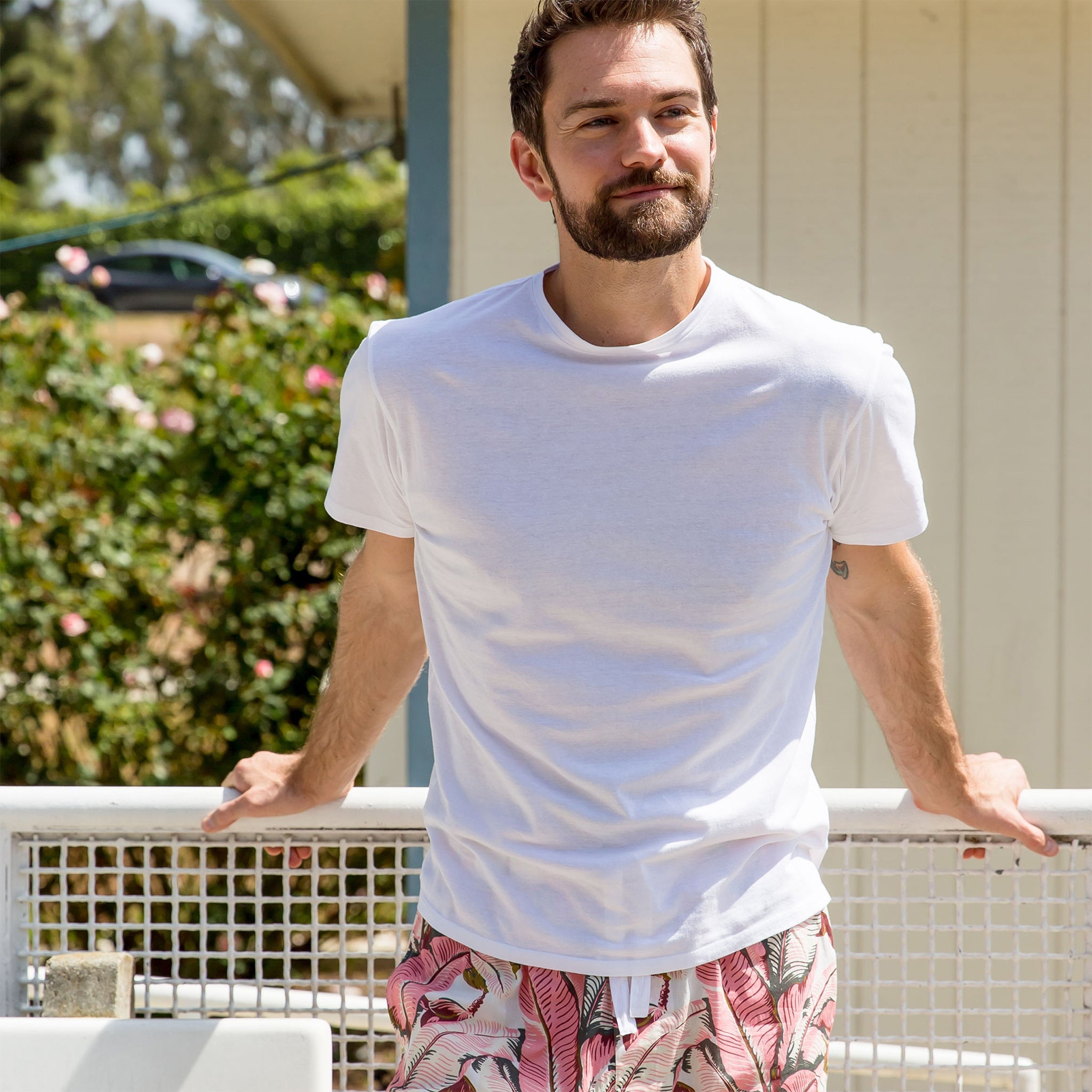 Men's Pink Martinique®, Banana Leaf Sleep Shorts