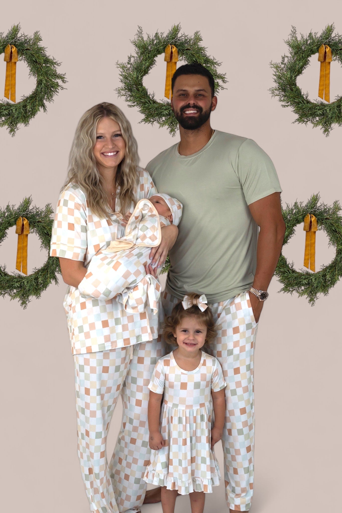 Muted Checkers Dream Ruffle Dress