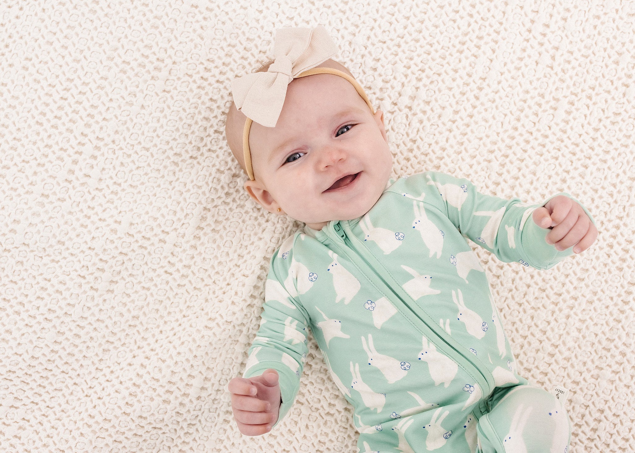 Mint Bunny Footie Pajama by Loocsy