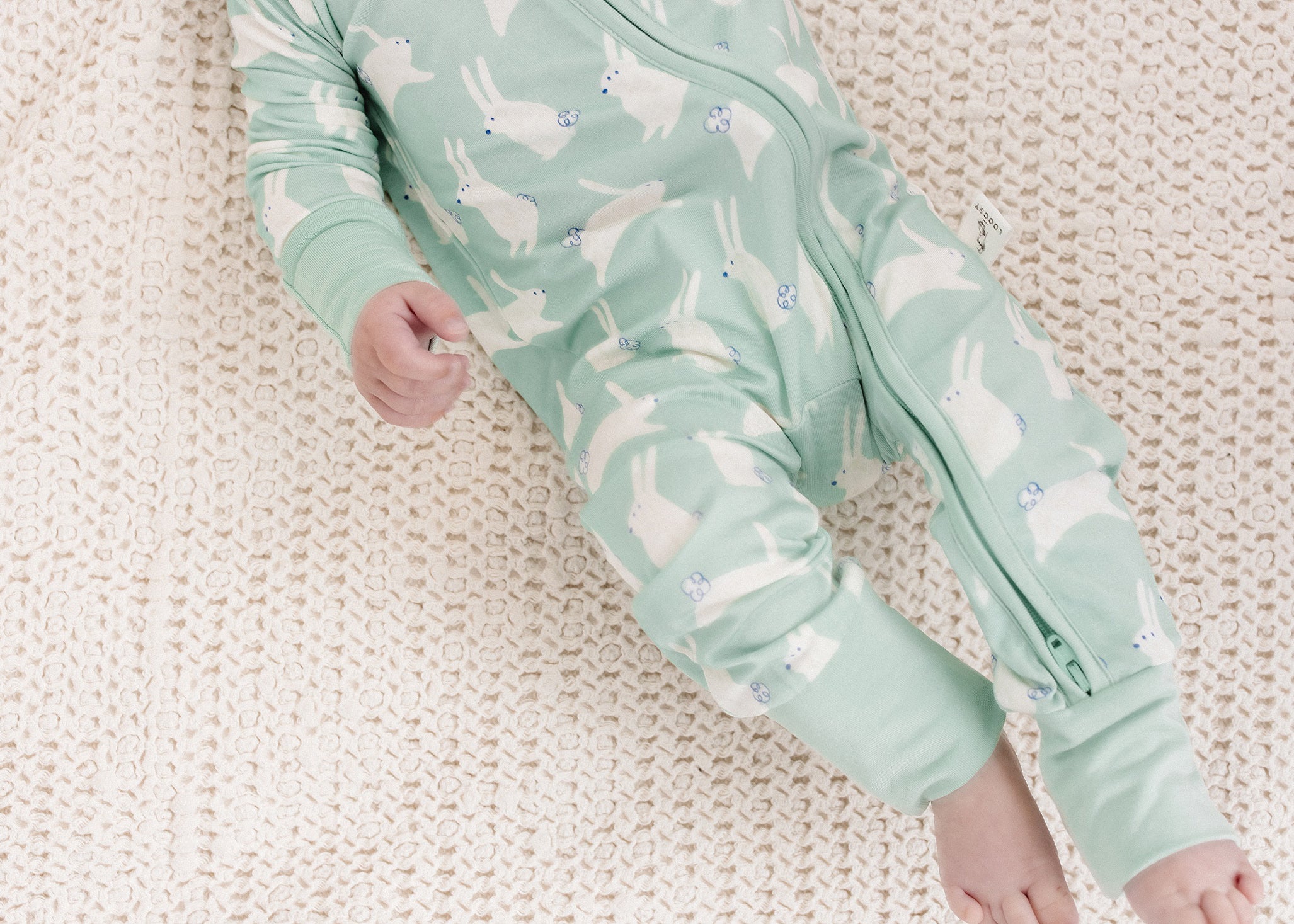 Mint Bunny Footie Pajama by Loocsy